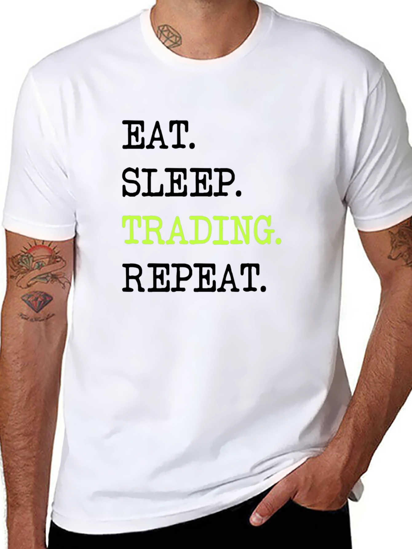 Eat Sleep Trading Repeat Black Graphic Tee