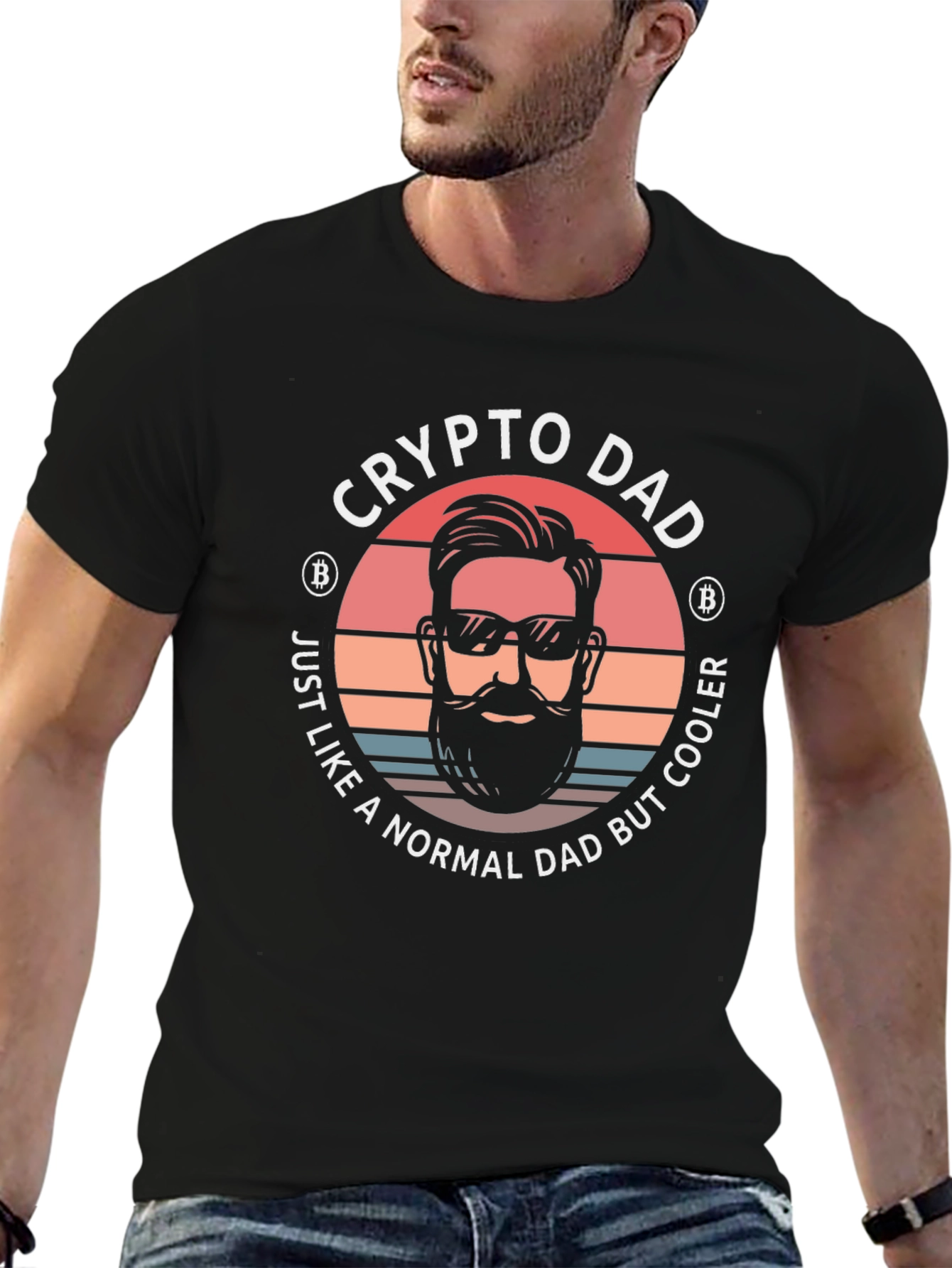 Crypto Dad Graphic T-Shirt - Cool Bitcoin Fathers Day Tee