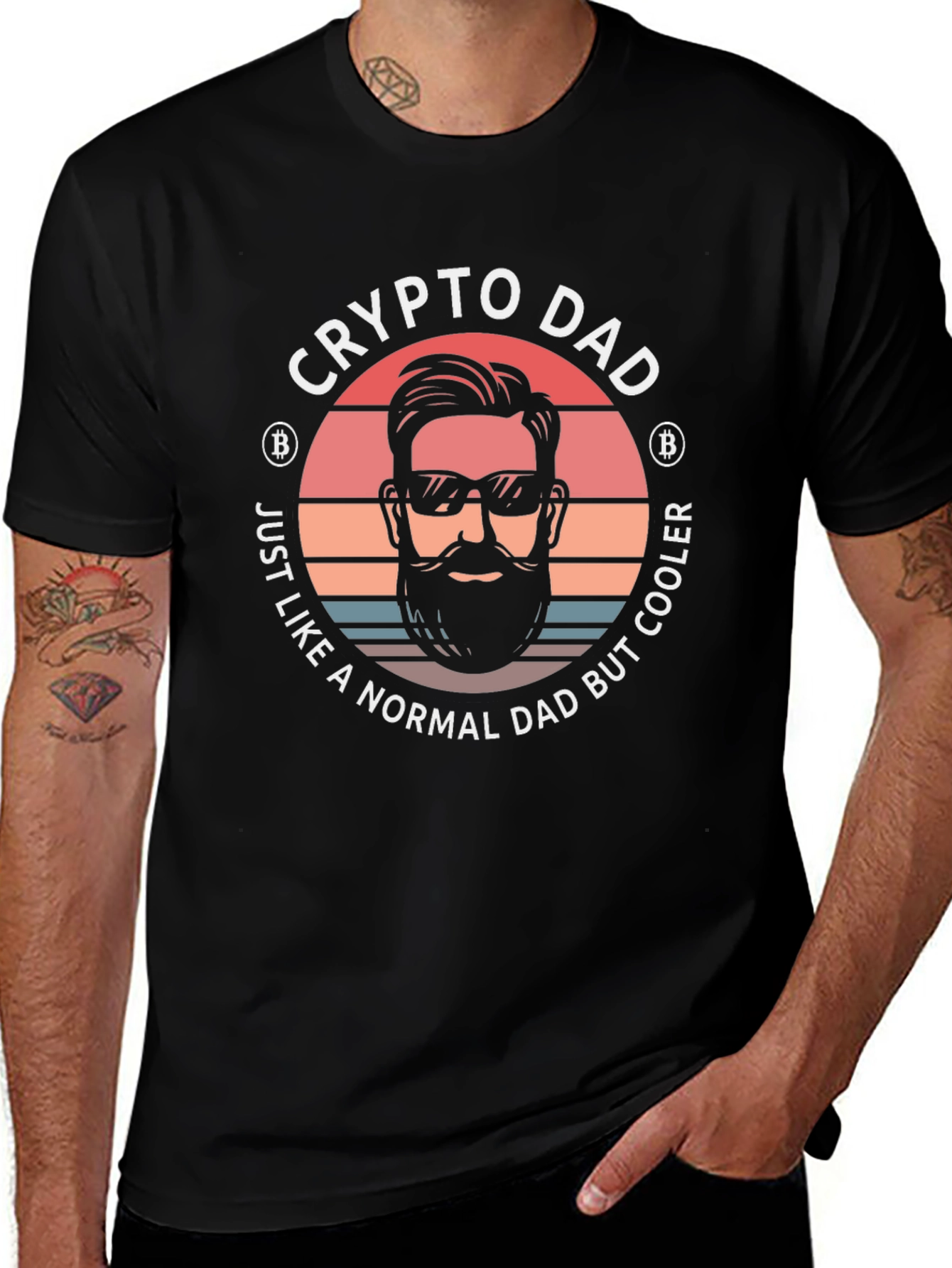 Crypto Dad Graphic T-Shirt - Cool Bitcoin Fathers Day Tee