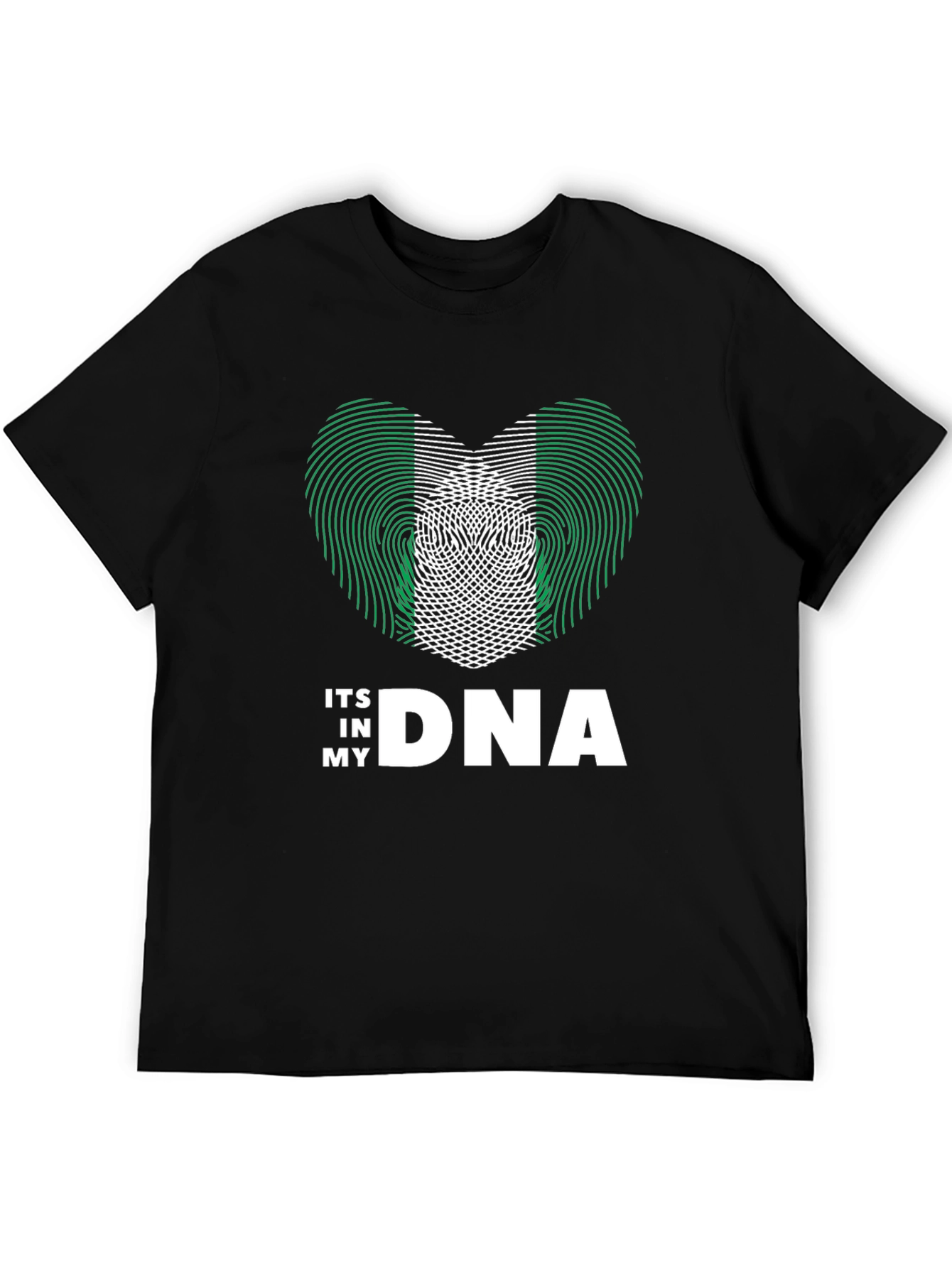 Nigeria Flag Heart DNA T-Shirt - Patriotic Pride
