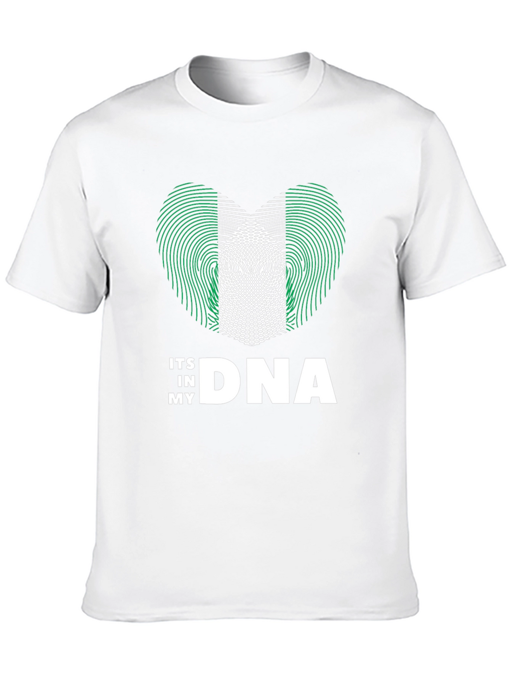 Nigeria Flag Heart DNA T-Shirt - Patriotic Pride