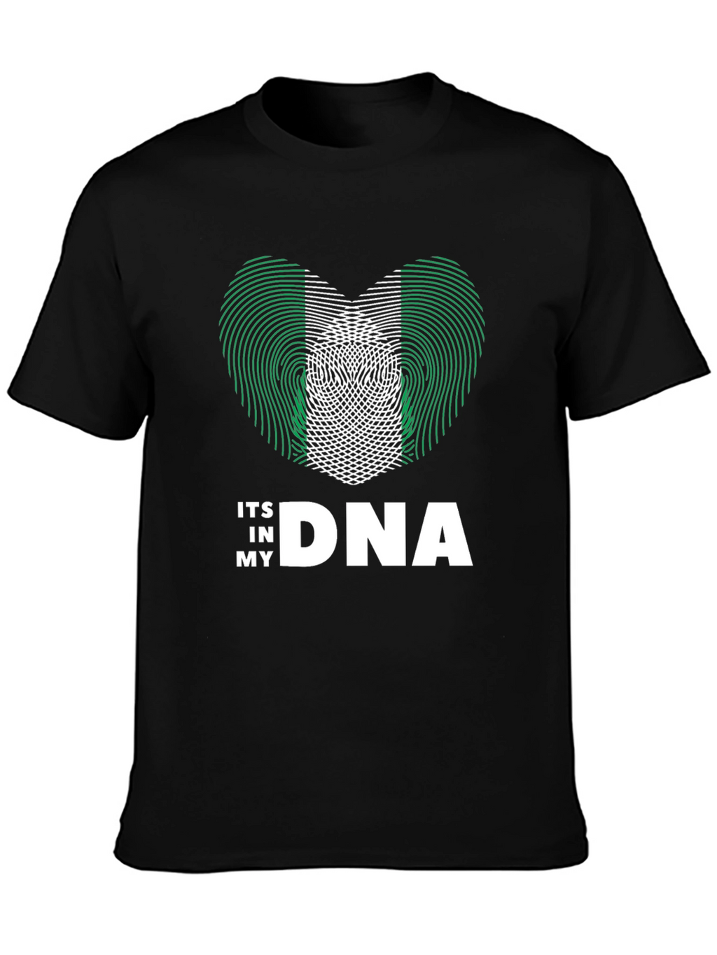 Nigeria Flag Heart DNA T-Shirt - Patriotic Pride