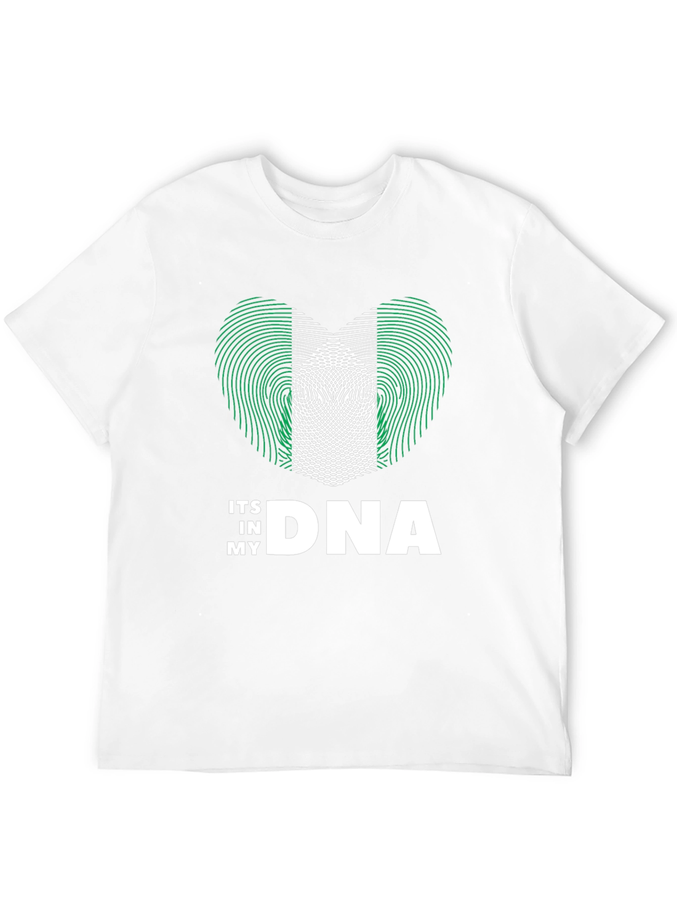Nigeria Flag Heart DNA T-Shirt - Patriotic Pride