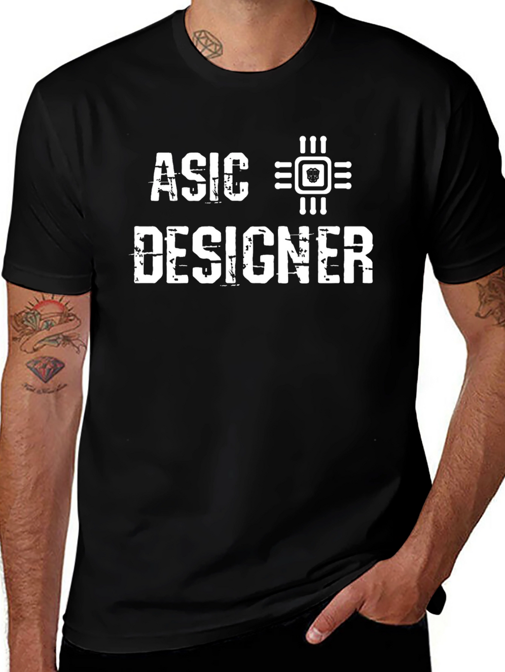 ASIC Designer Black T-Shirt - Tech Enthusiast Apparel