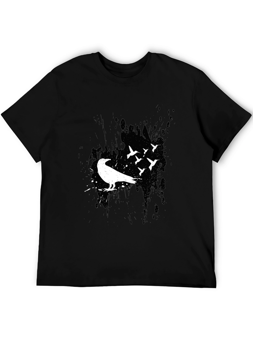 Mens Crow and Bird Silhouette Graphic Tee