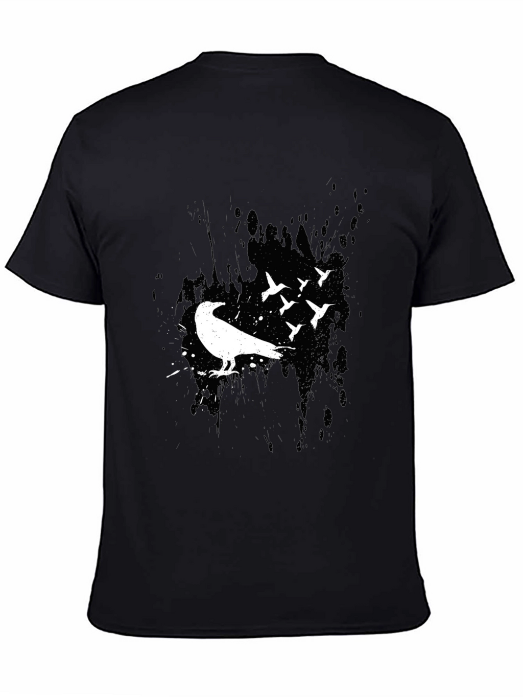 Mens Crow and Bird Silhouette Graphic Tee