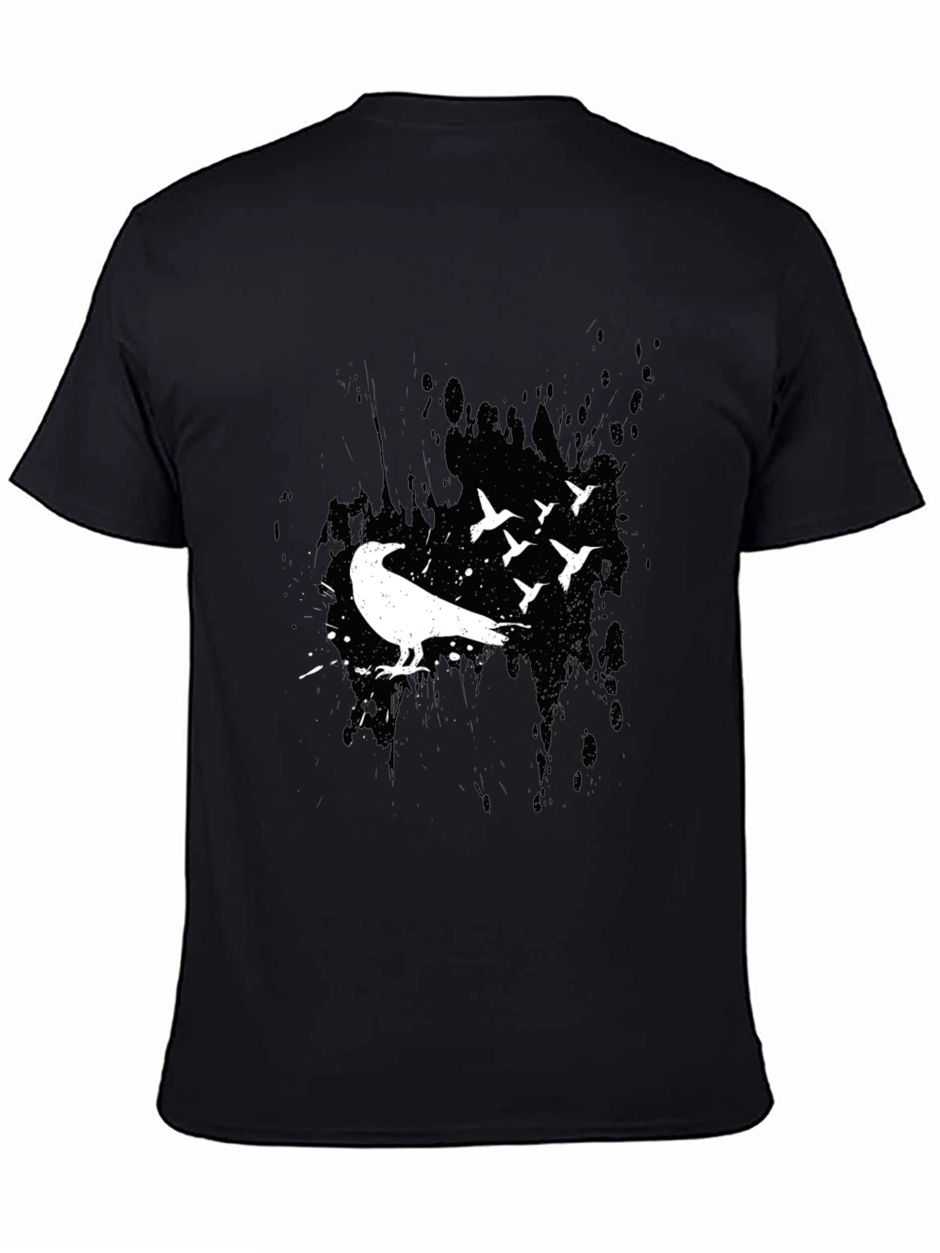 Mens Crow and Bird Silhouette Graphic Tee