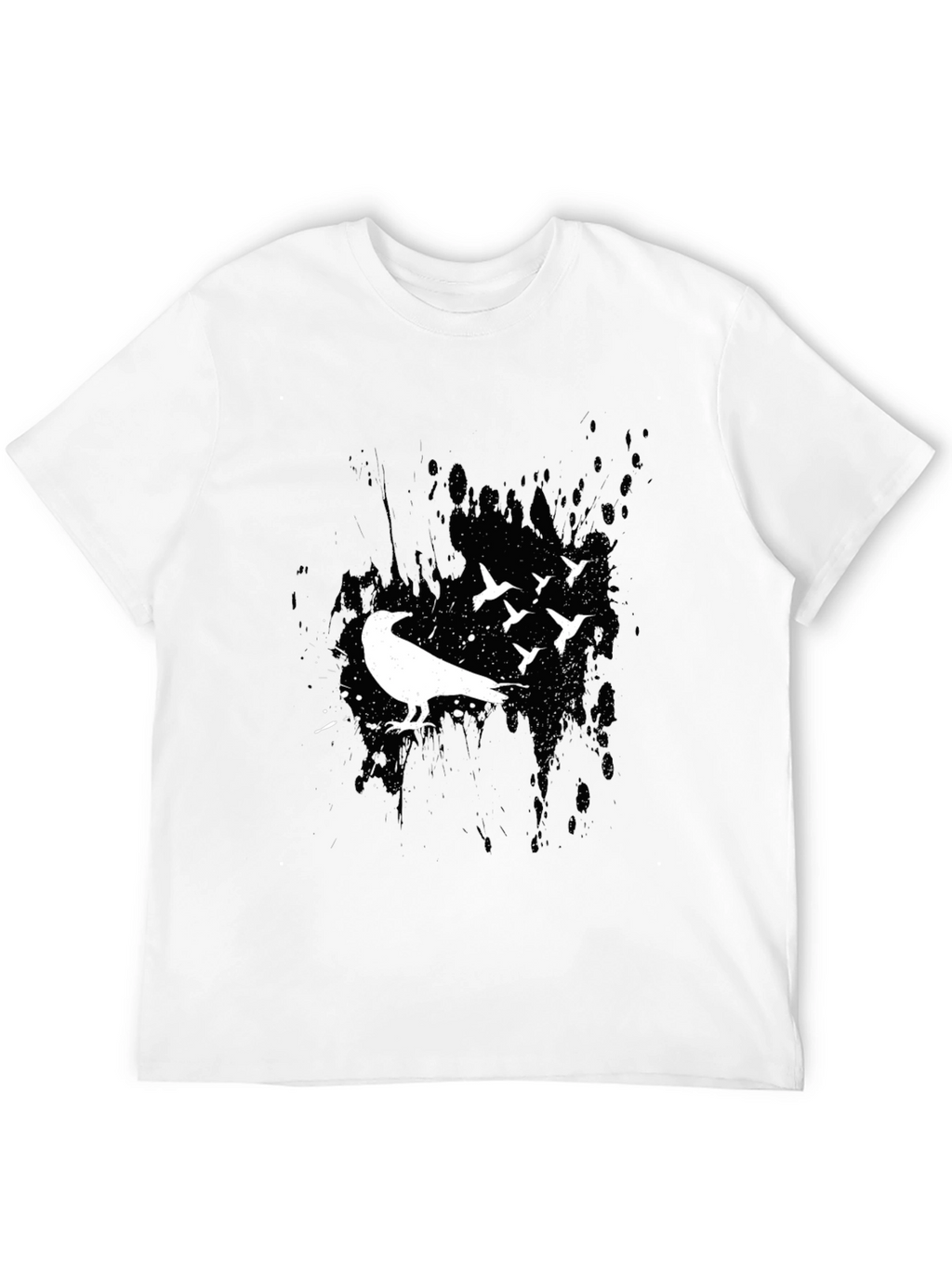Mens Crow and Bird Silhouette Graphic Tee