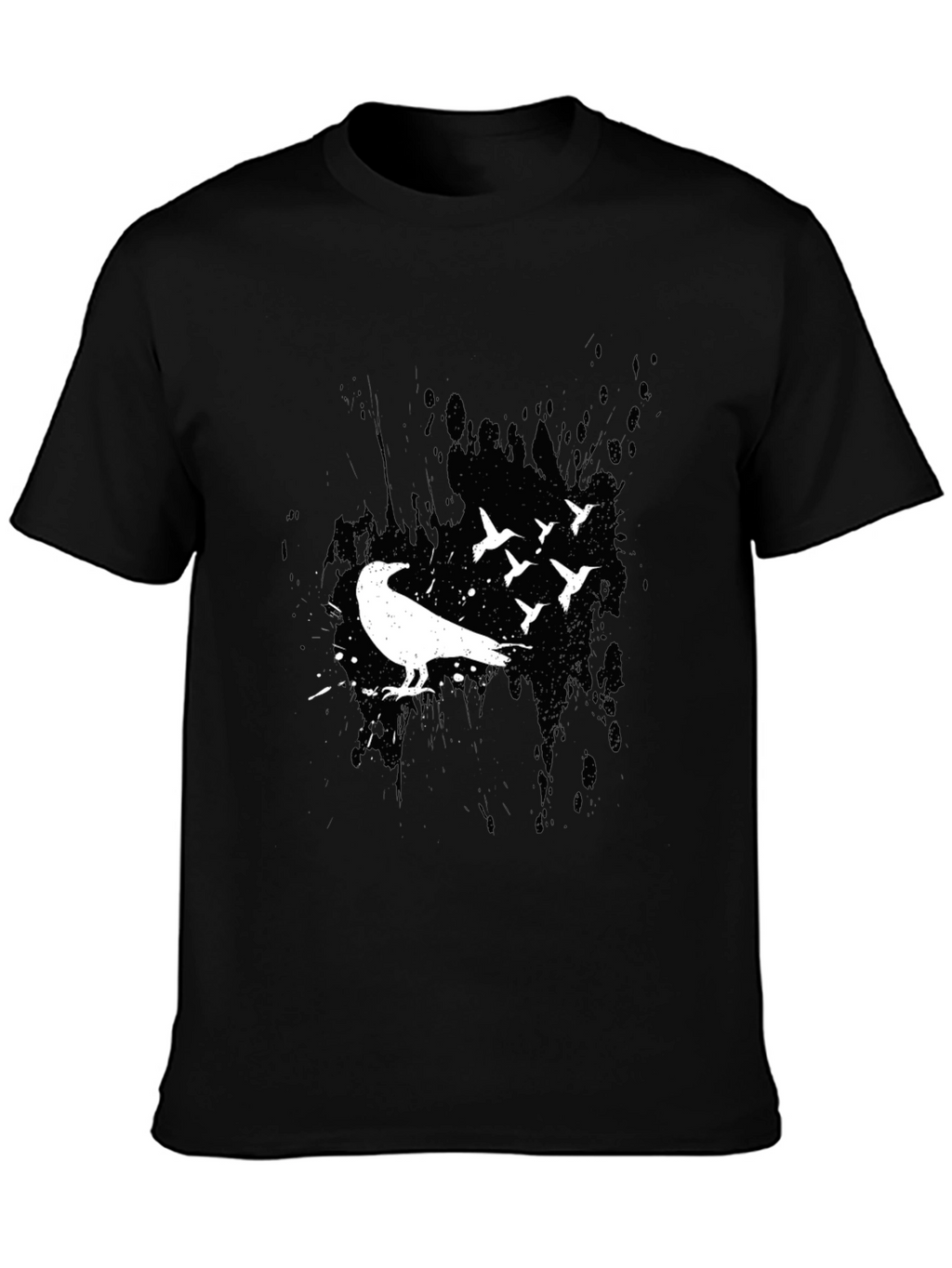 Mens Crow and Bird Silhouette Graphic Tee
