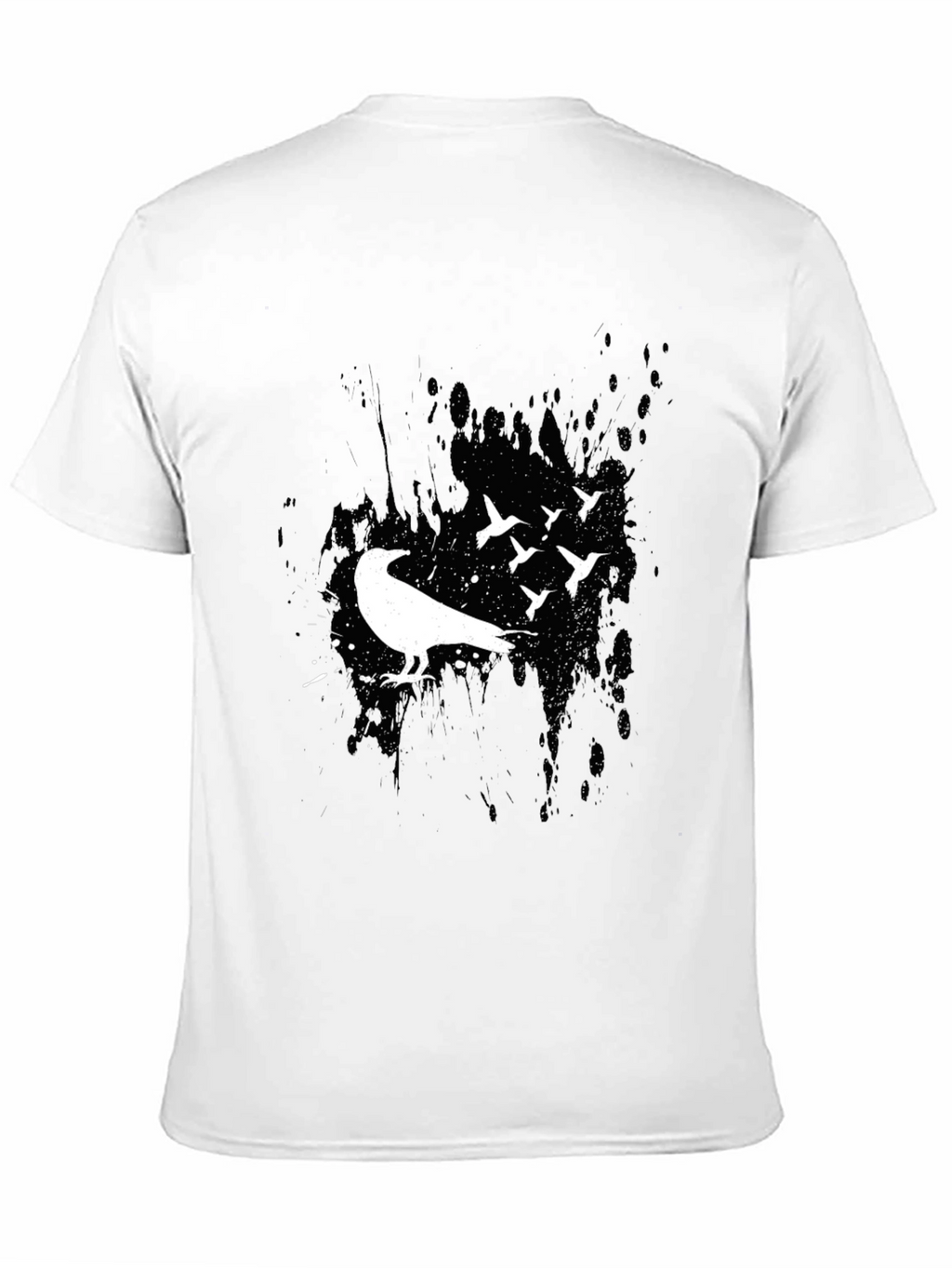 Mens Crow and Bird Silhouette Graphic Tee