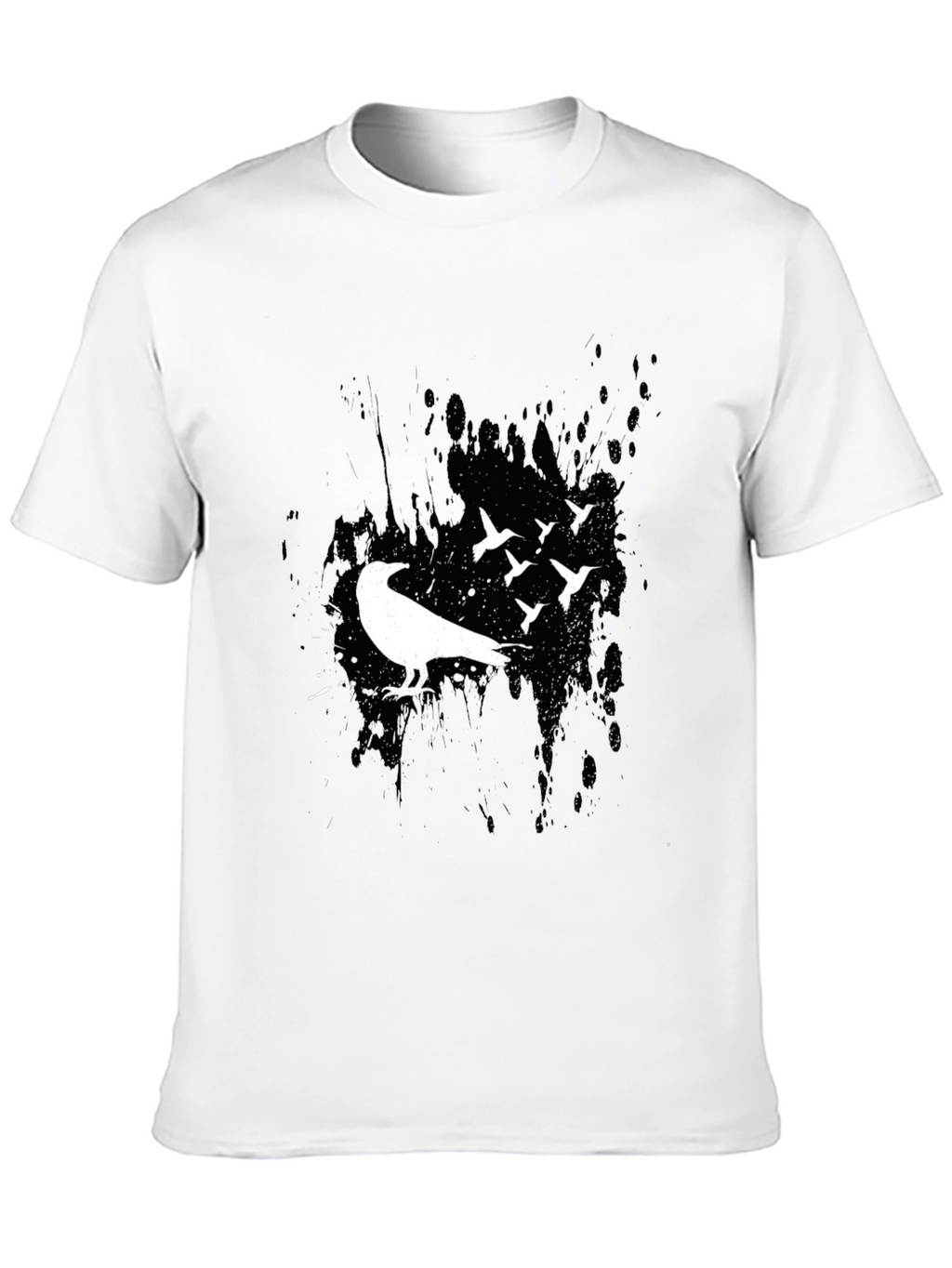 Mens Crow and Bird Silhouette Graphic Tee