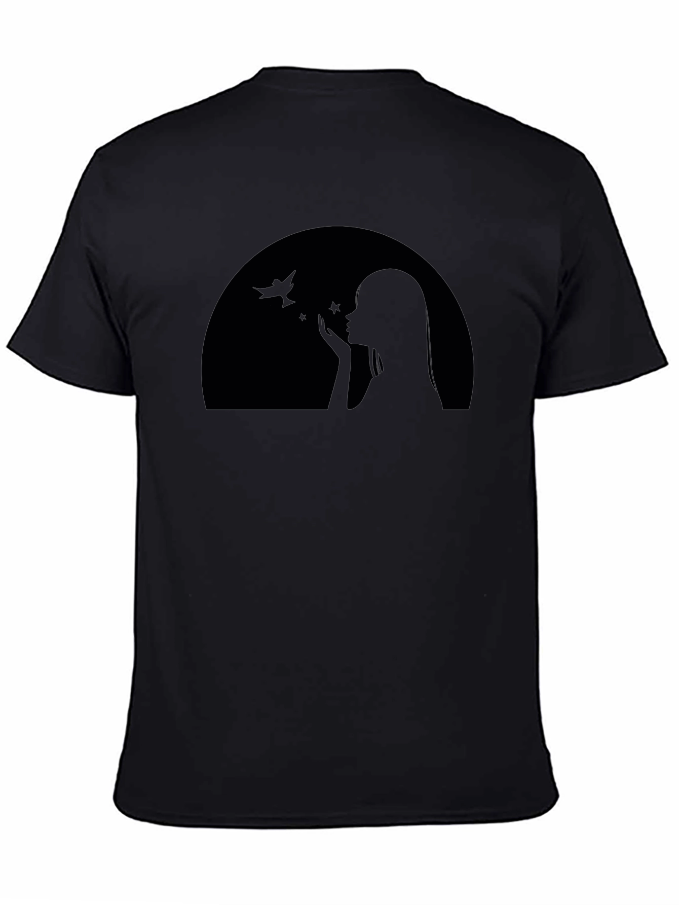 Black Graphic T-Shirt - Silhouette Design