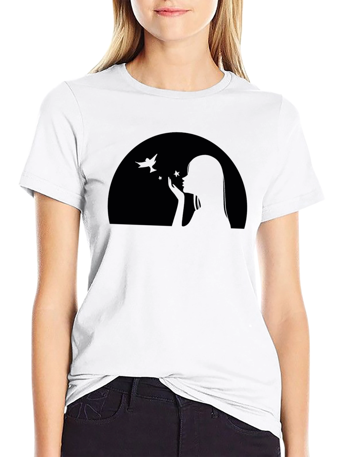 Black Graphic T-Shirt - Silhouette Design
