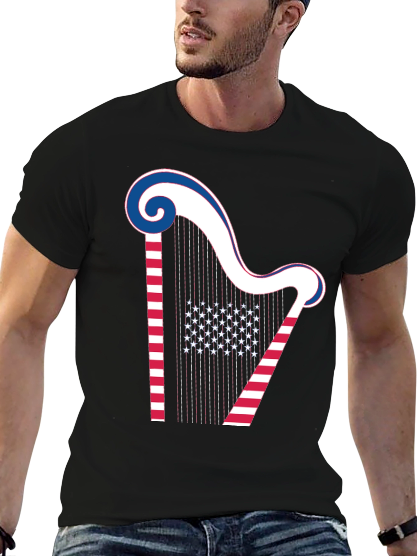 Patriotic Harp Graphic Tee