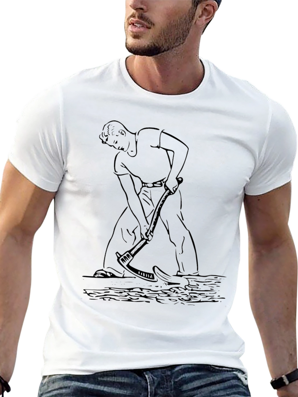 Mens Black Graphic Tee - Farmer Design