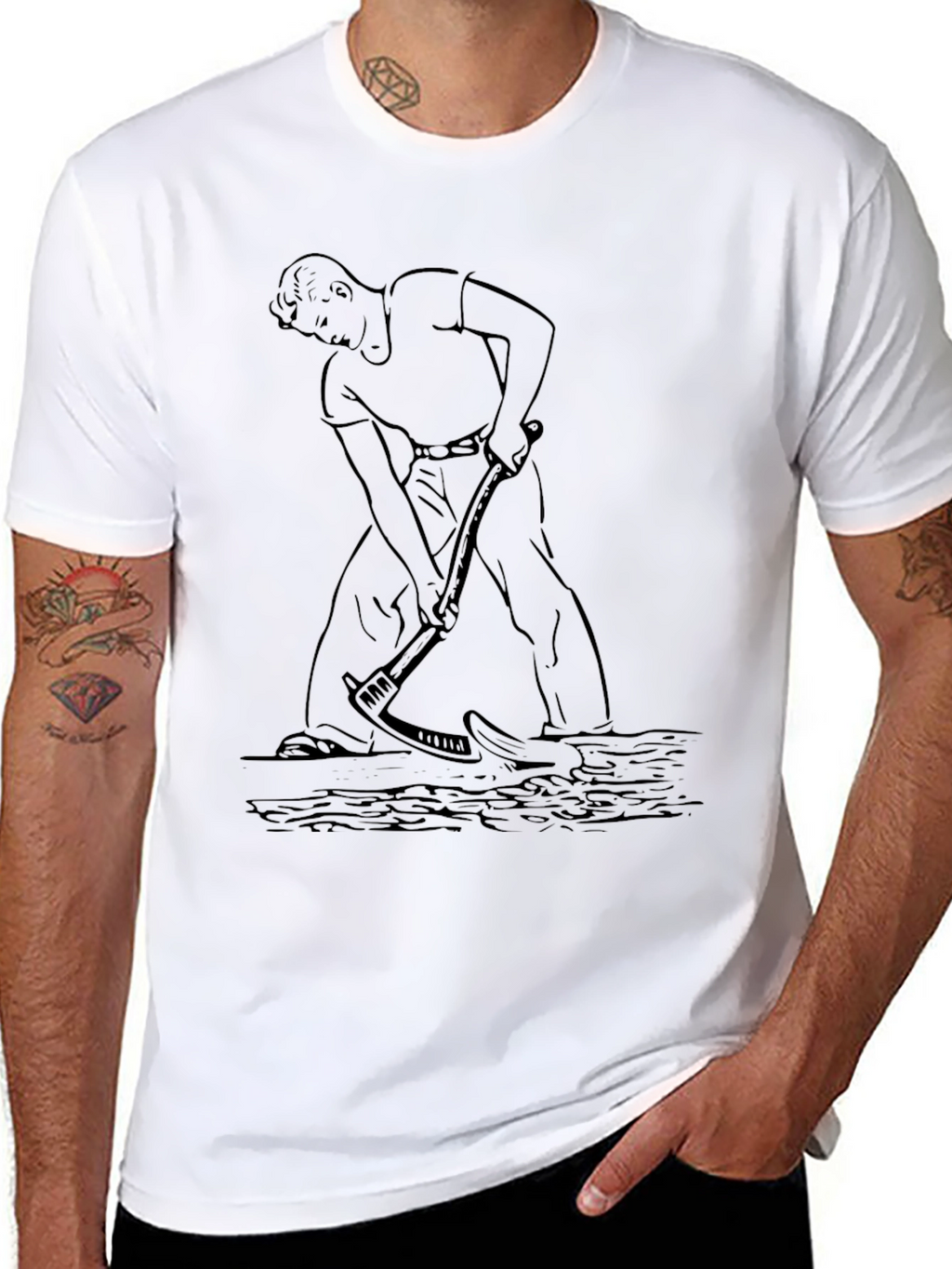 Mens Black Graphic Tee - Farmer Design