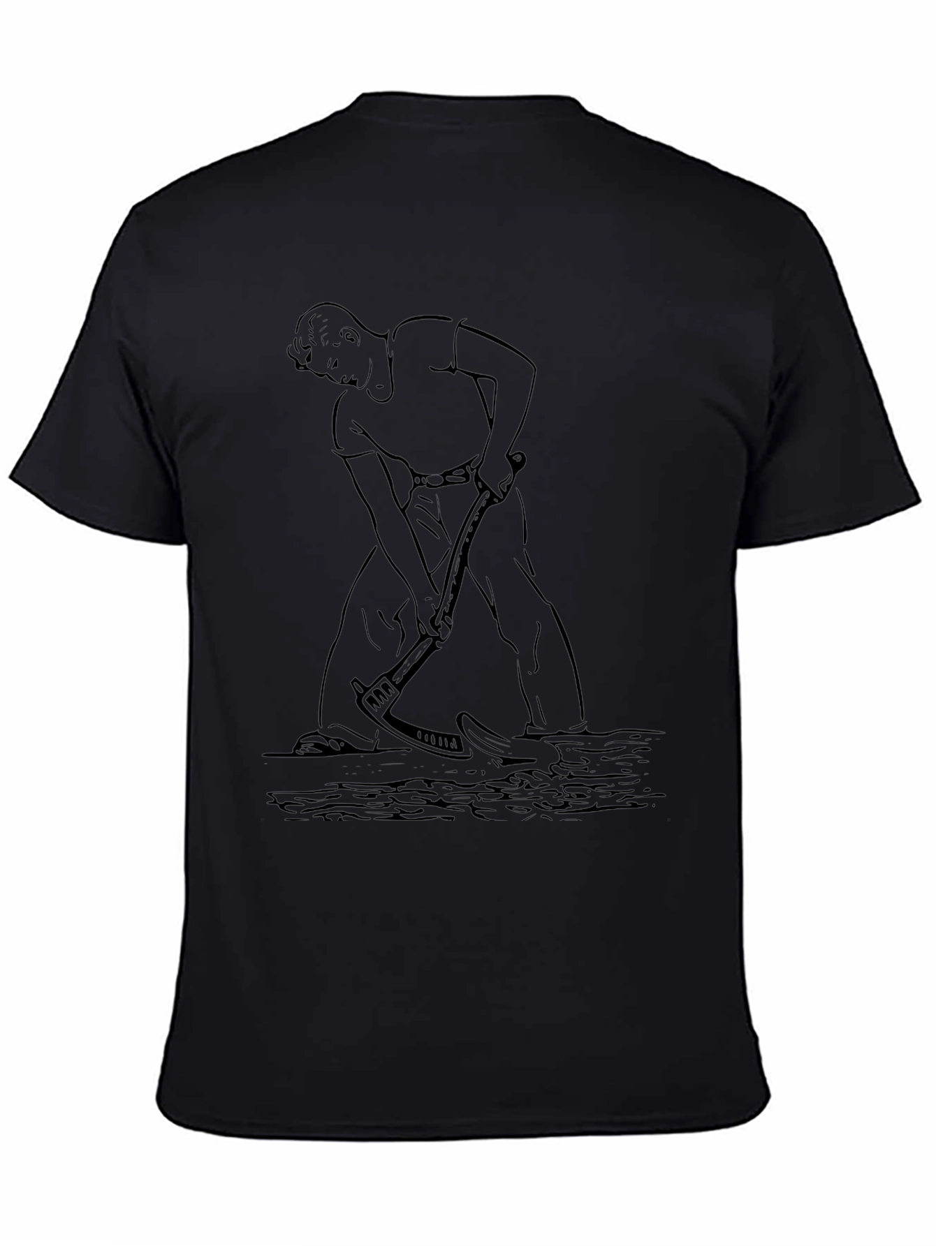 Mens Black Graphic Tee - Farmer Design