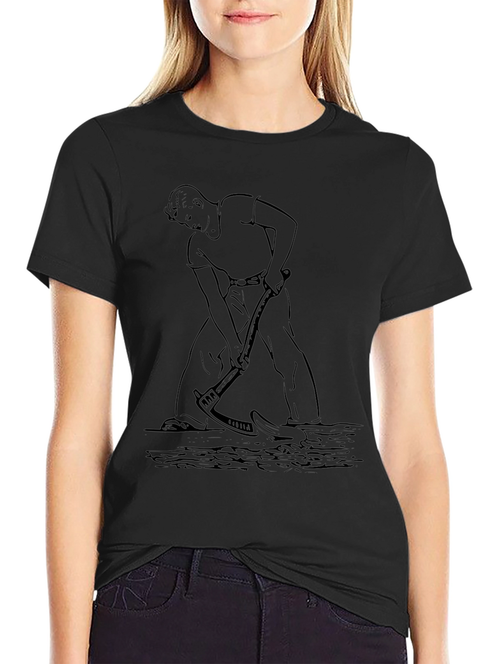 Mens Black Graphic Tee - Farmer Design