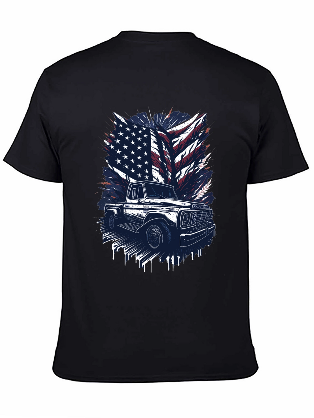 American Flag Truck Graphic T-Shirt