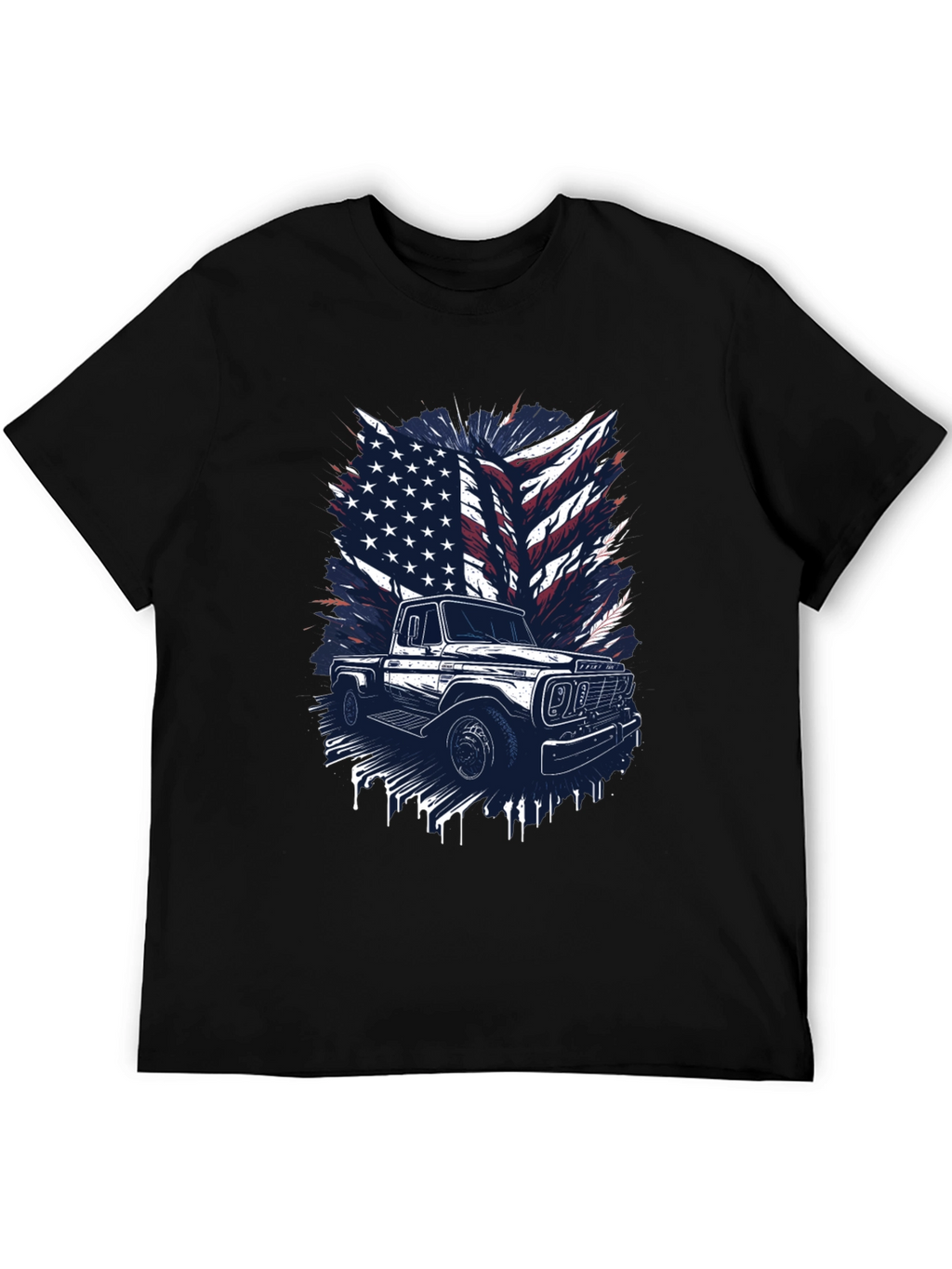 American Flag Truck Graphic T-Shirt