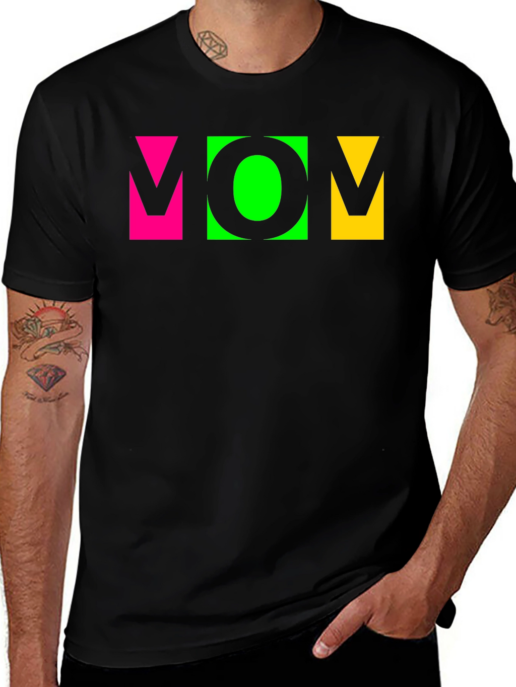 Vibrant MOM Graphic Tee - Stylish Crew Neck T-Shirt