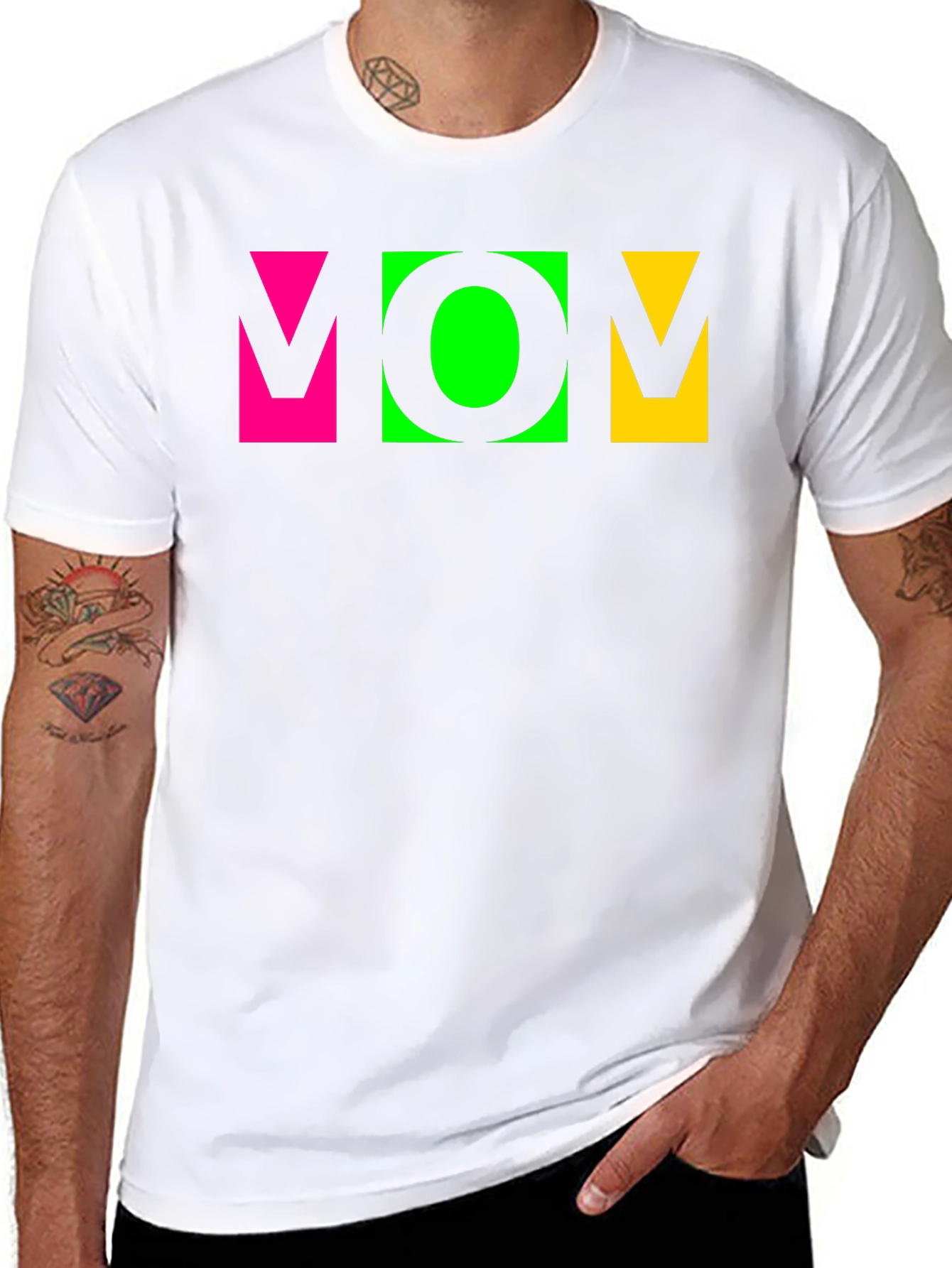 Vibrant MOM Graphic Tee - Stylish Crew Neck T-Shirt