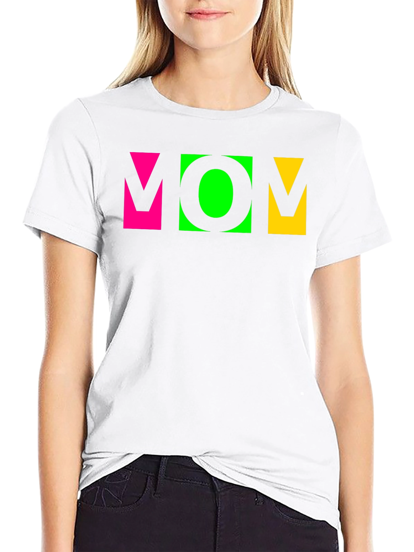 Vibrant MOM Graphic Tee - Stylish Crew Neck T-Shirt