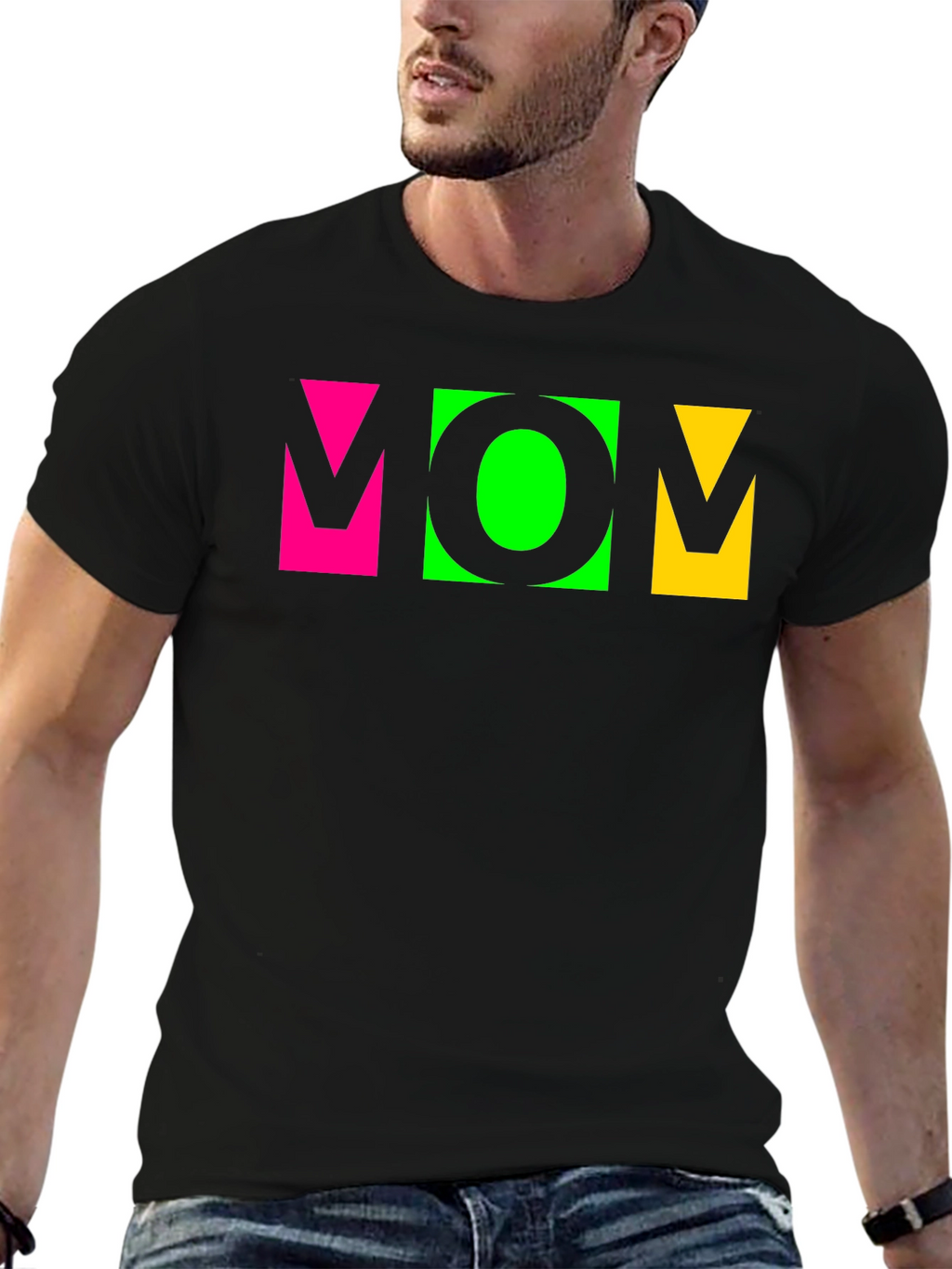 Vibrant MOM Graphic Tee - Stylish Crew Neck T-Shirt