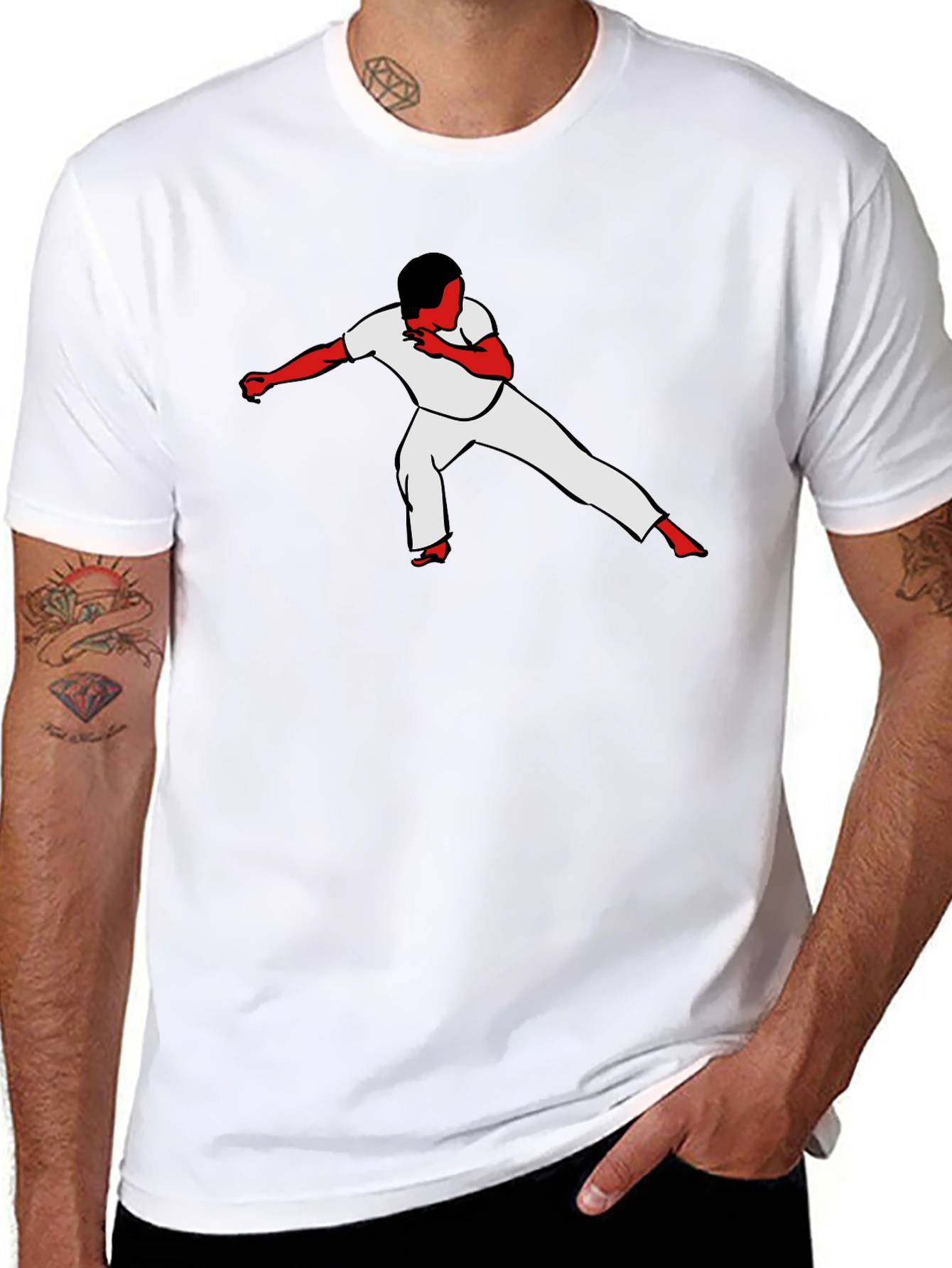 Capoeira Silhouette Black T-Shirt