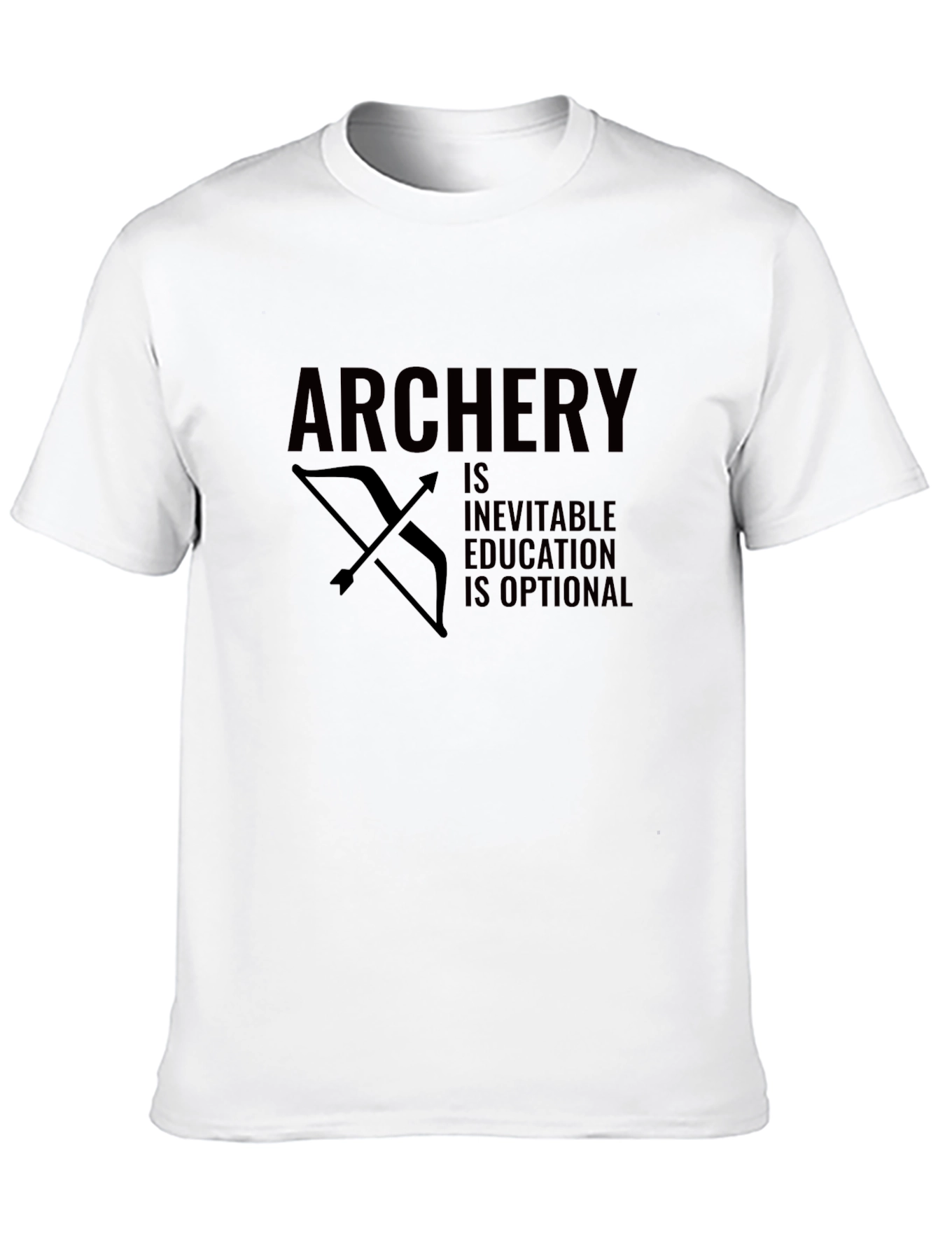 Archery Inevitable Education Optional Funny Bow Arrow Black T-Shirt