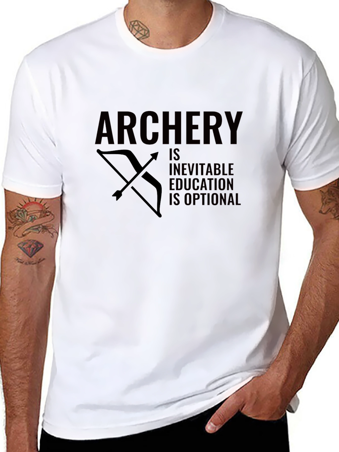 Archery Inevitable Education Optional Funny Bow Arrow Black T-Shirt