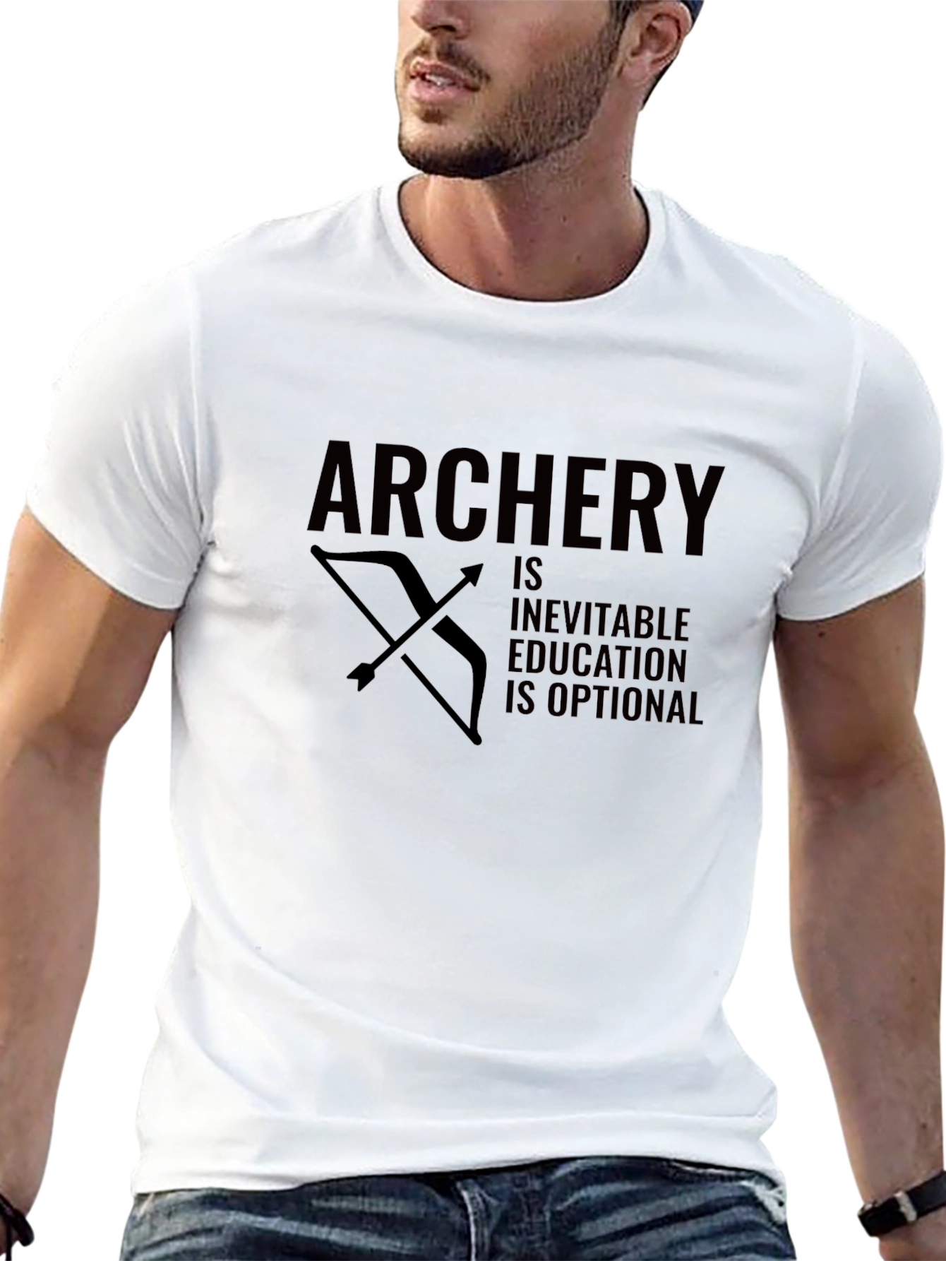 Archery Inevitable Education Optional Funny Bow Arrow Black T-Shirt