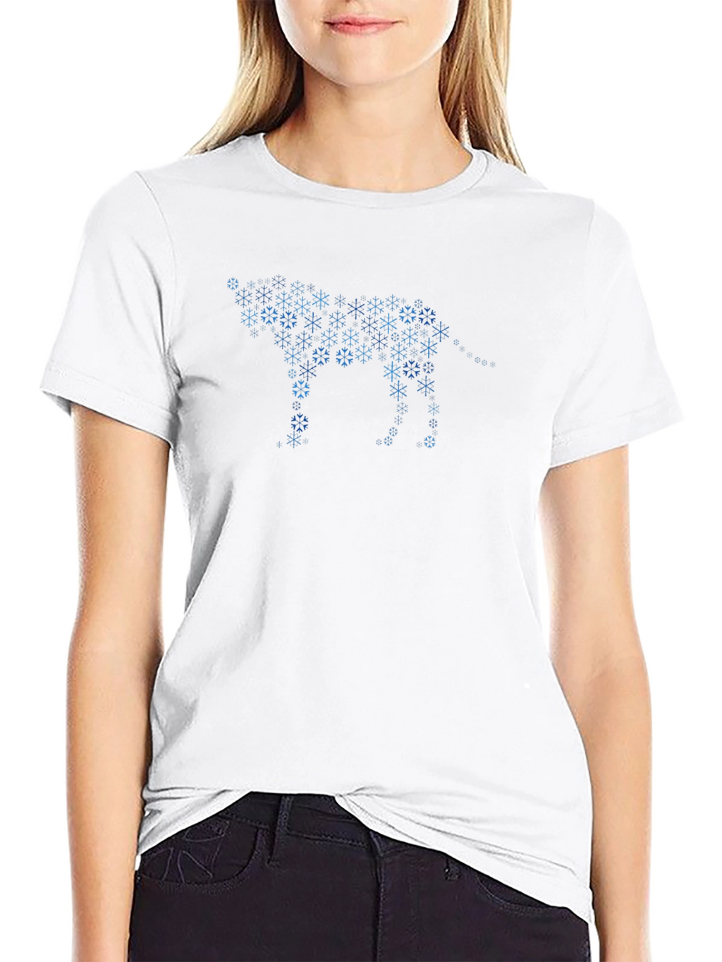 Snowflake Wolf Graphic Tee - Black