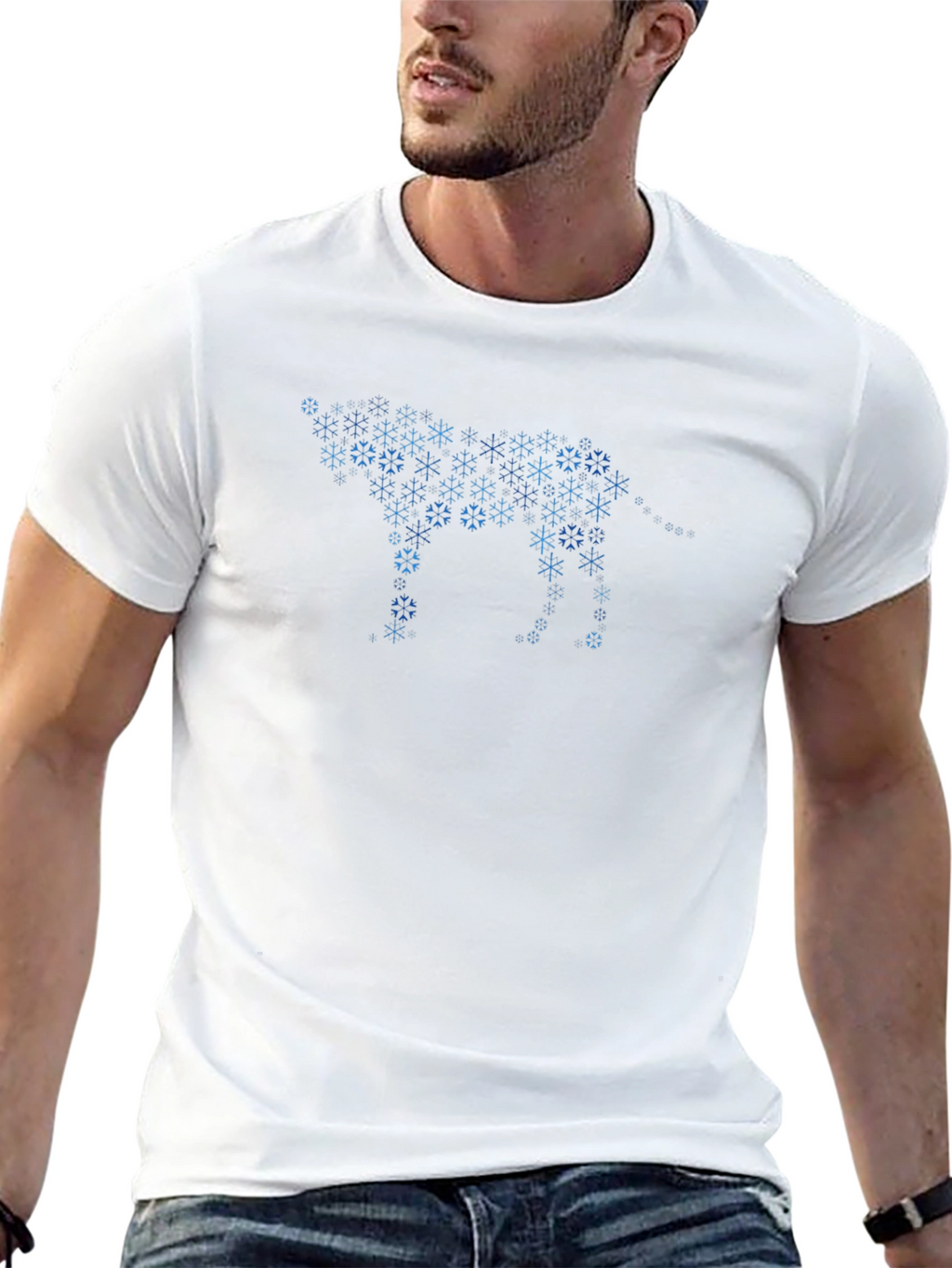 Snowflake Wolf Graphic Tee - Black