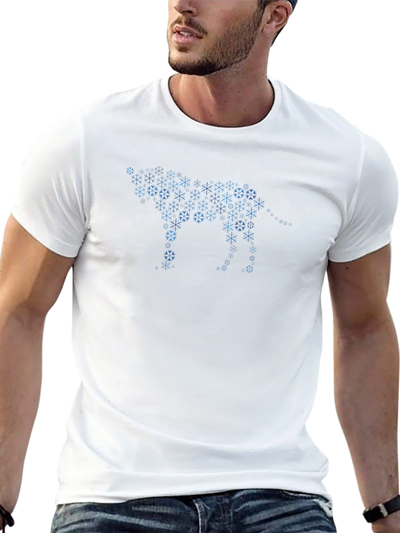Snowflake Wolf Graphic Tee - Black