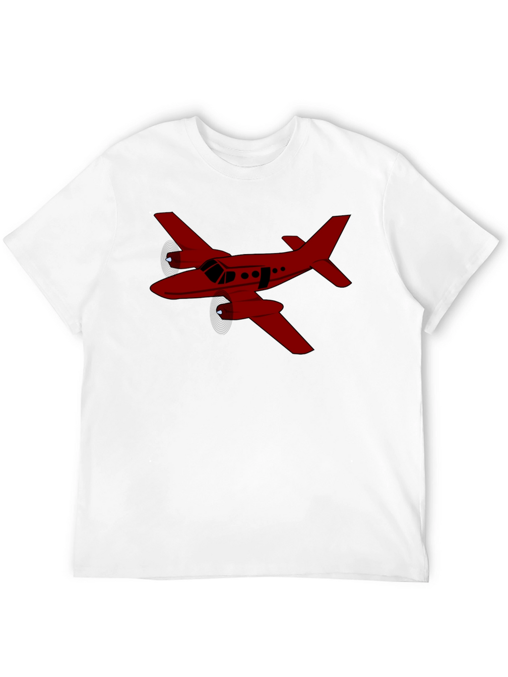 Red Airplane Graphic Black T-Shirt