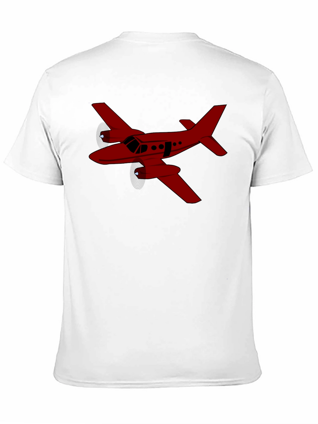 Red Airplane Graphic Black T-Shirt
