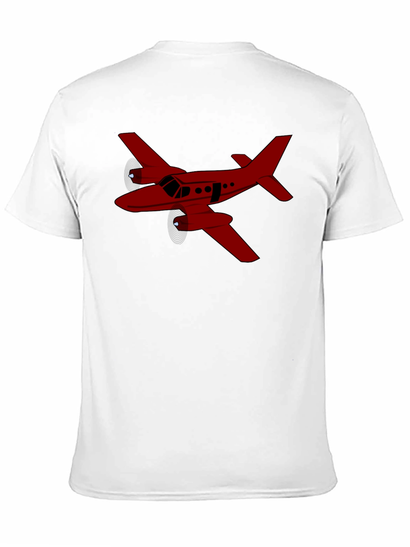 Red Airplane Graphic Black T-Shirt