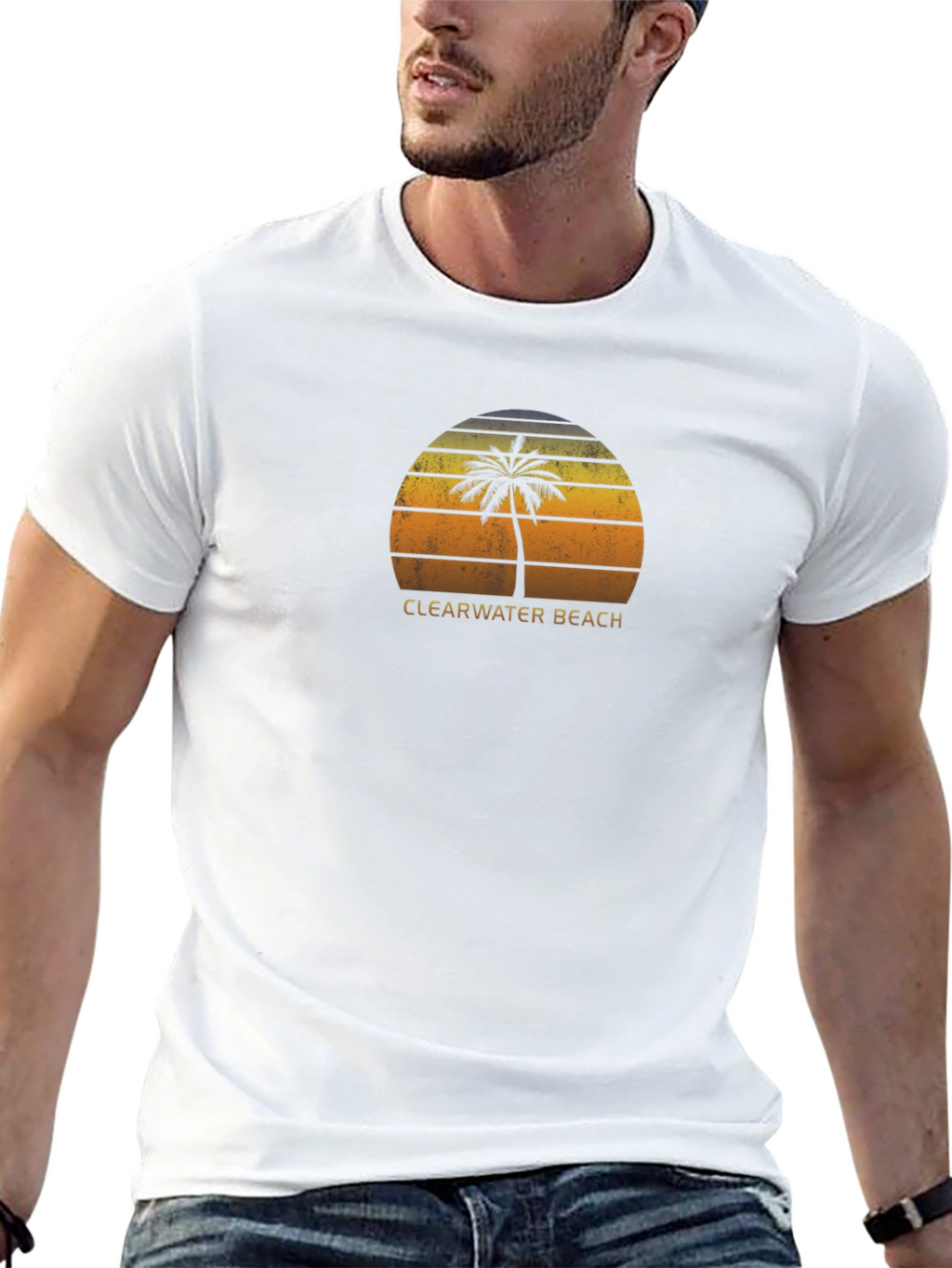 Clearwater Beach Palm Tree Graphic Tee - Retro Style