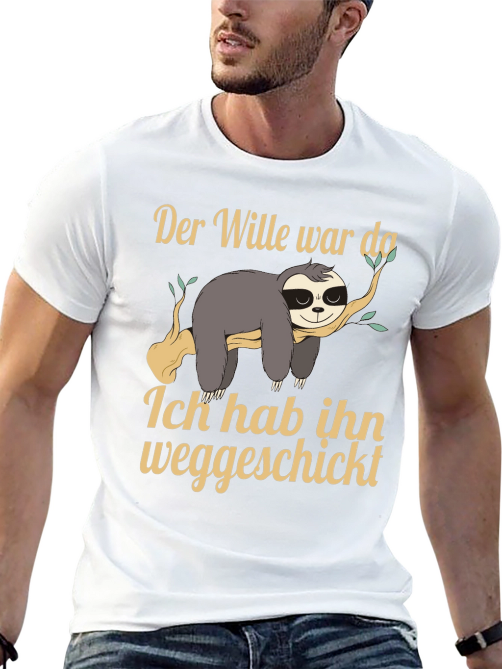 Funny Sloth T-Shirt - Der Wille war da