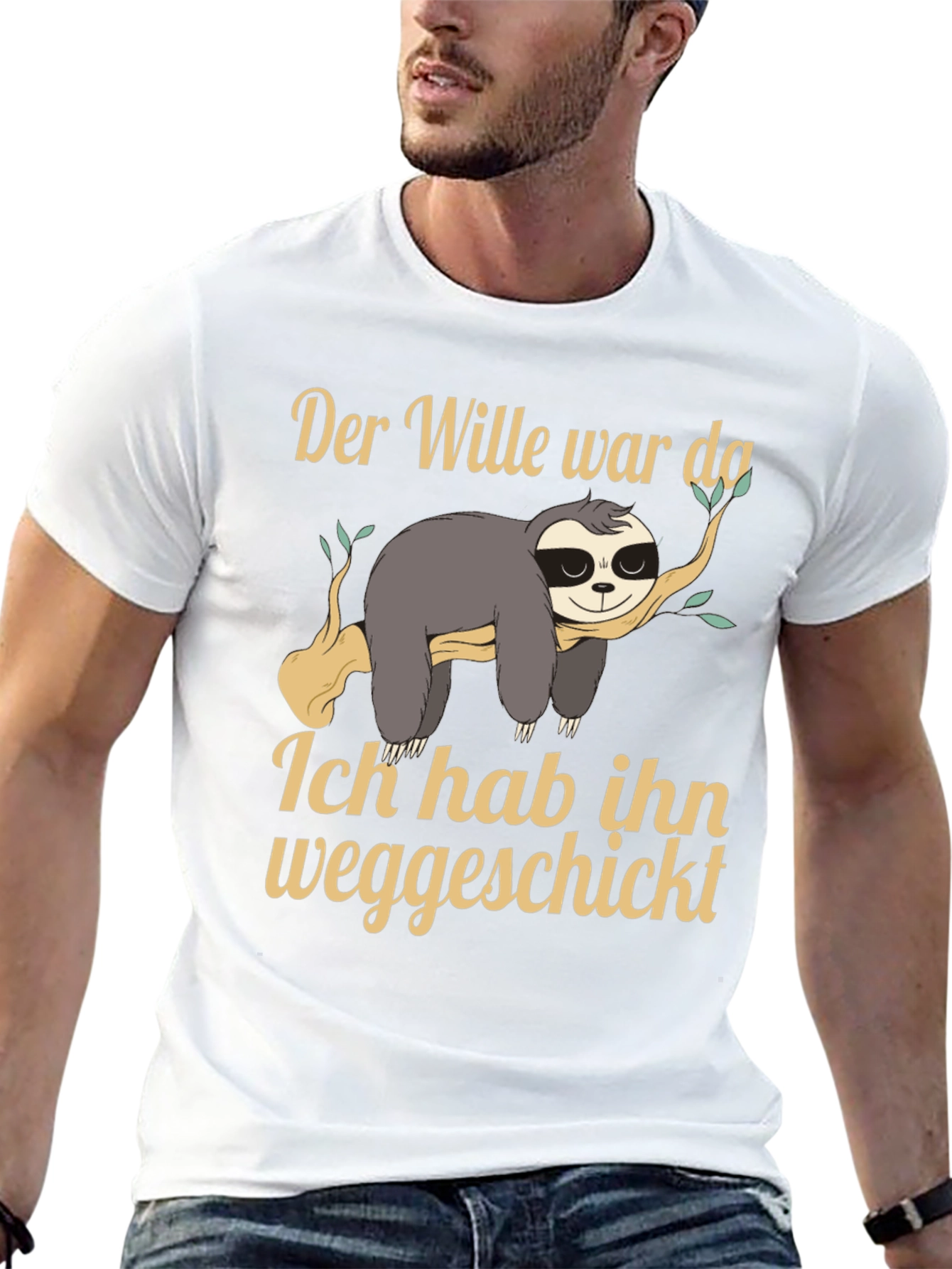 Funny Sloth T-Shirt - Der Wille war da