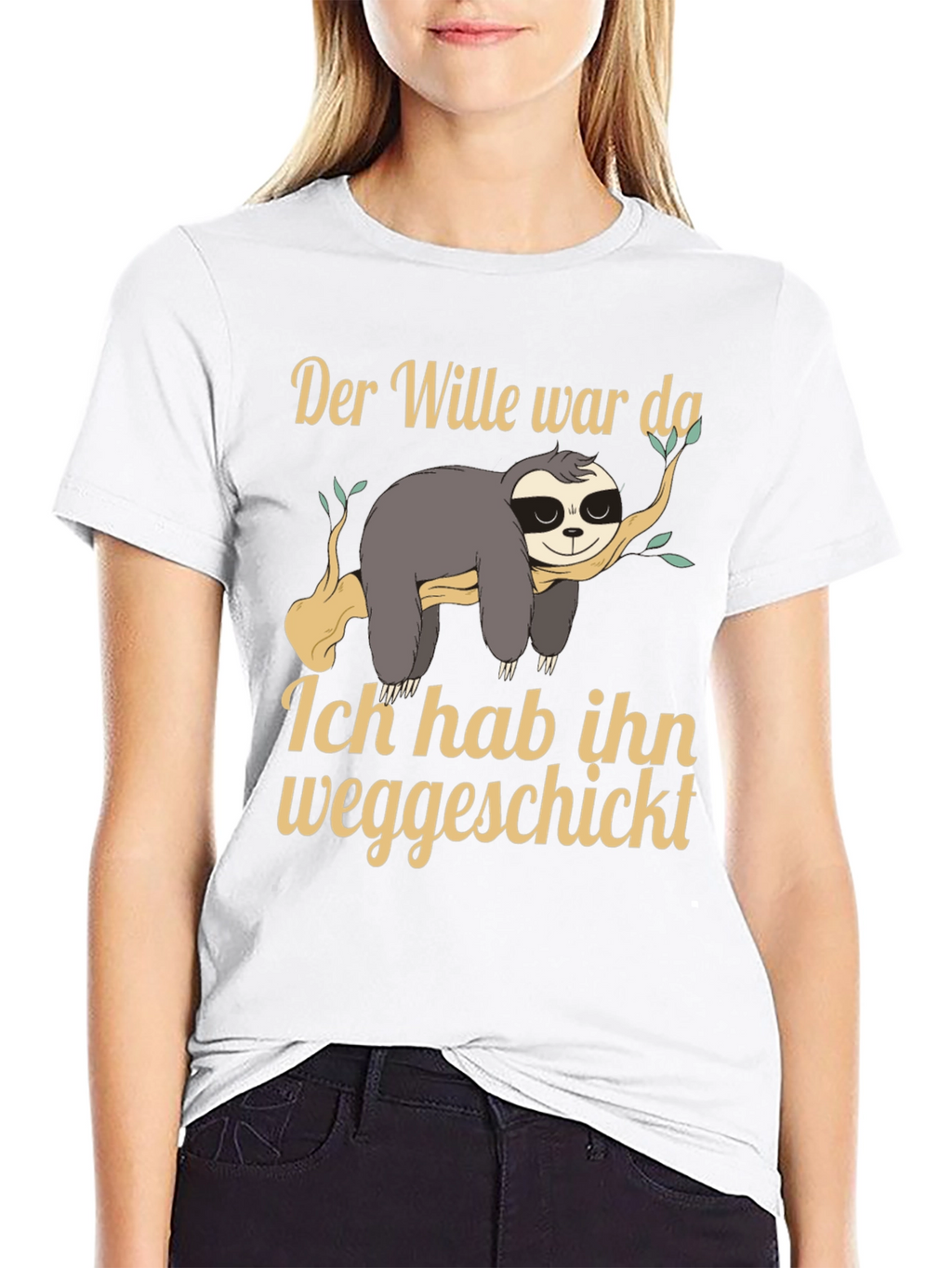 Funny Sloth T-Shirt - Der Wille war da