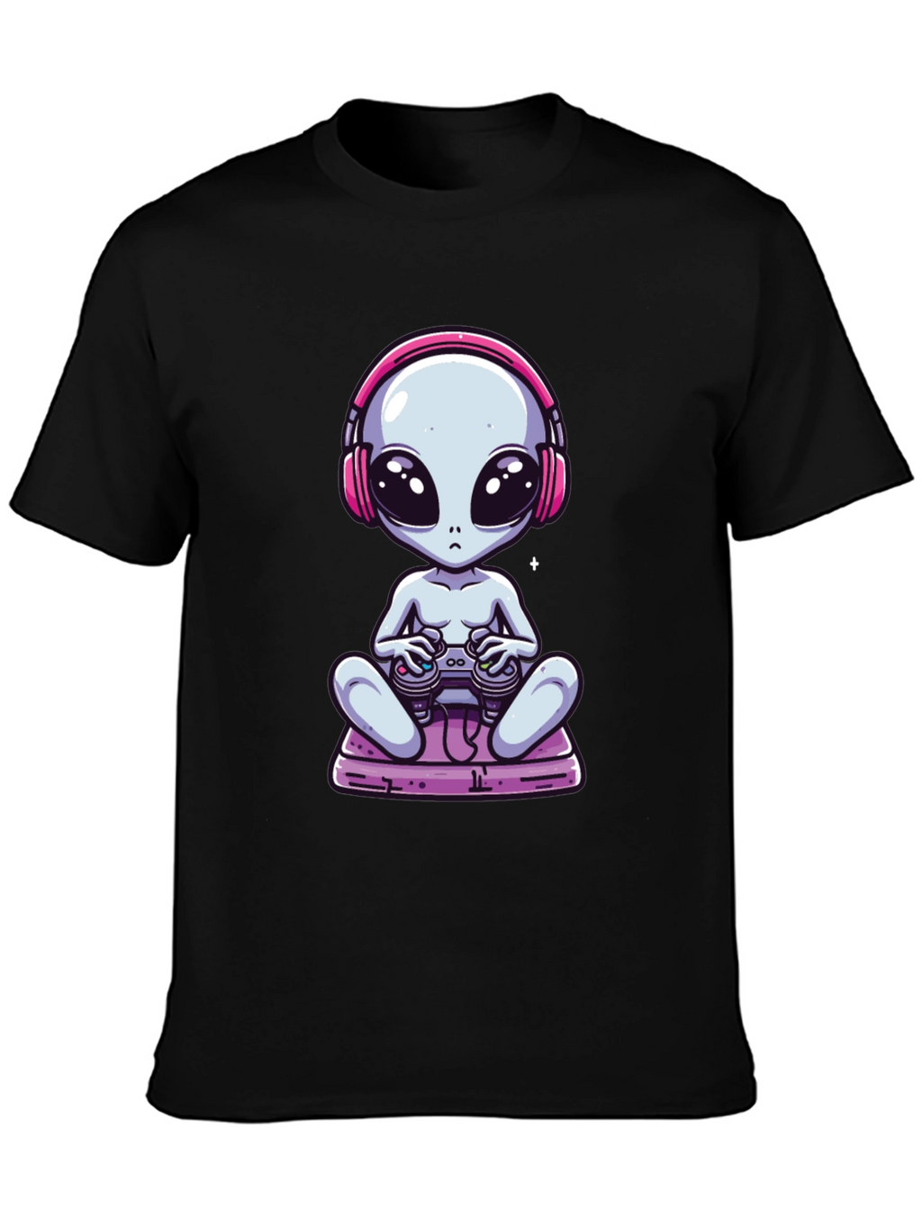 Alien Gamer T-Shirt - Black Cotton Tee
