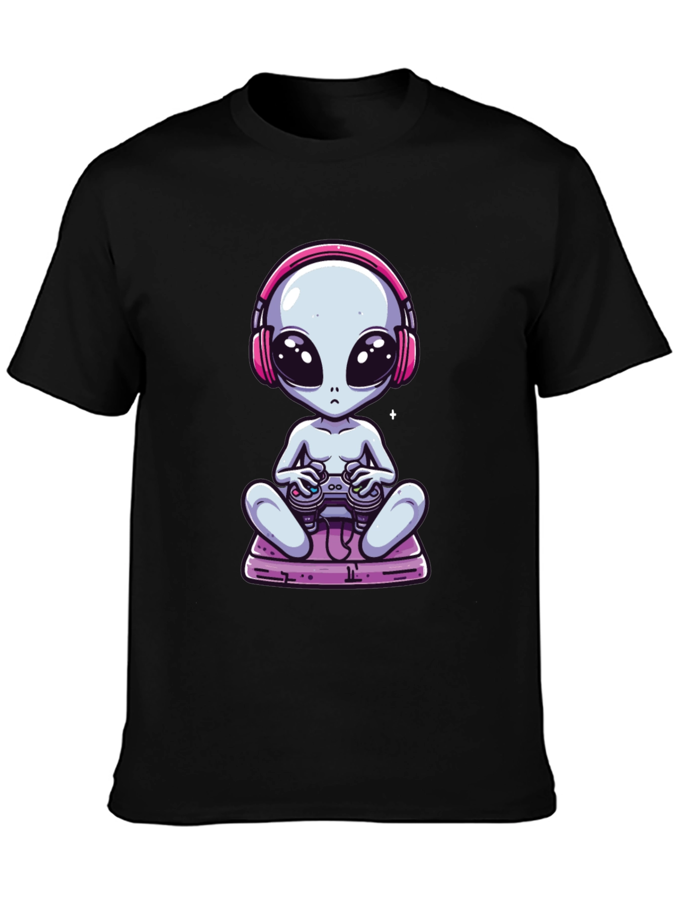 Alien Gamer T-Shirt - Black Cotton Tee