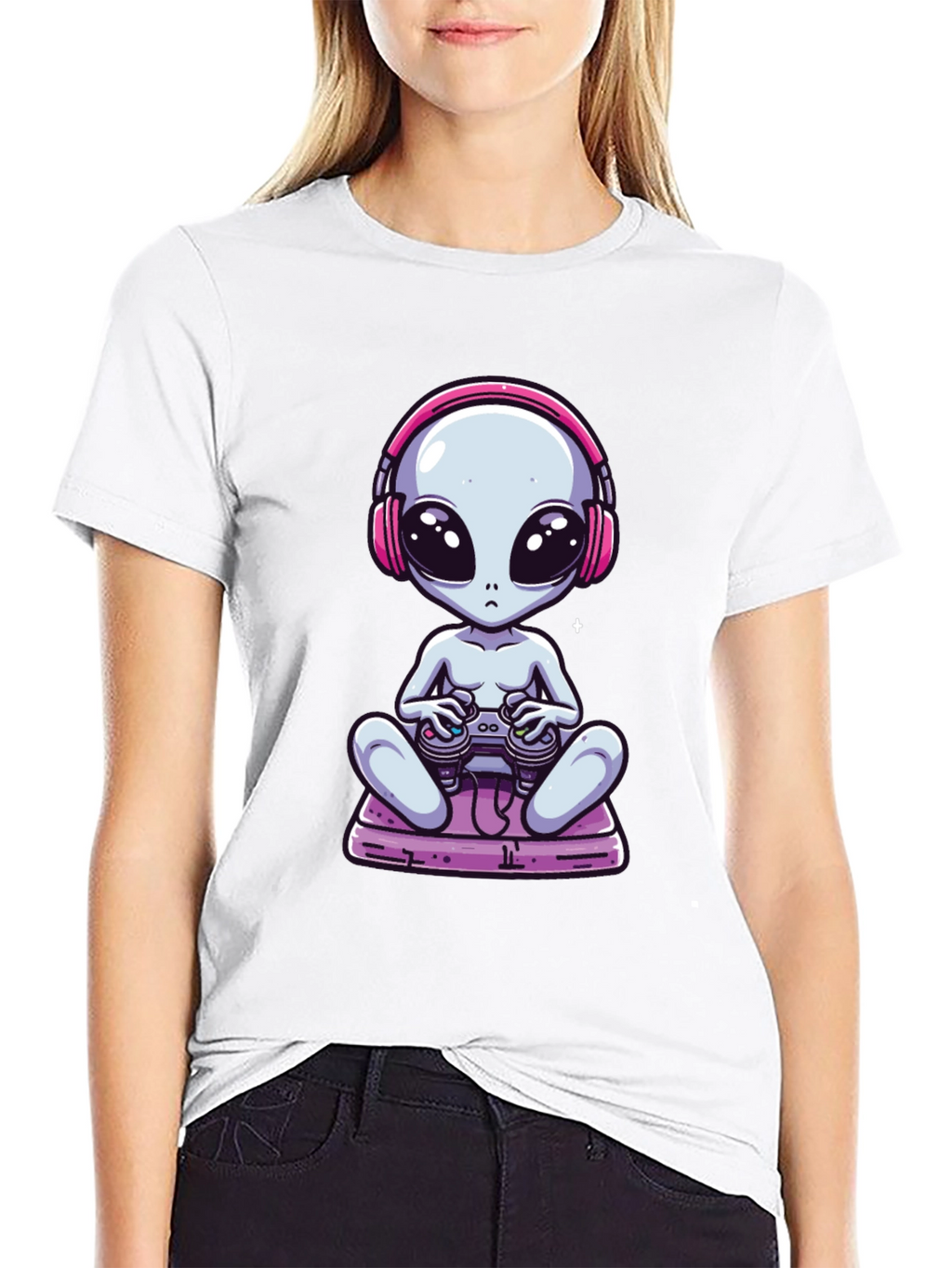 Alien Gamer T-Shirt - Black Cotton Tee