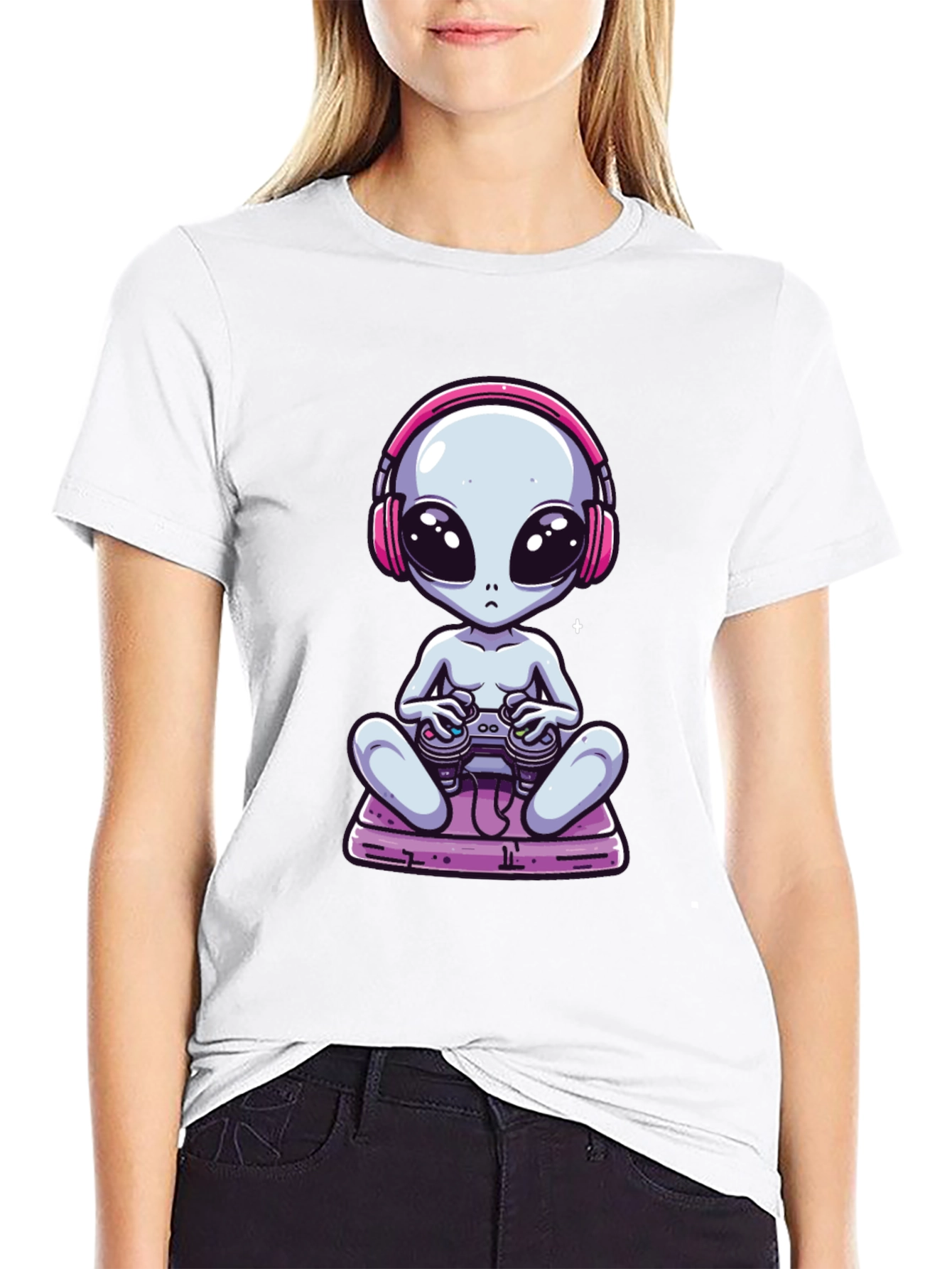 Alien Gamer T-Shirt - Black Cotton Tee