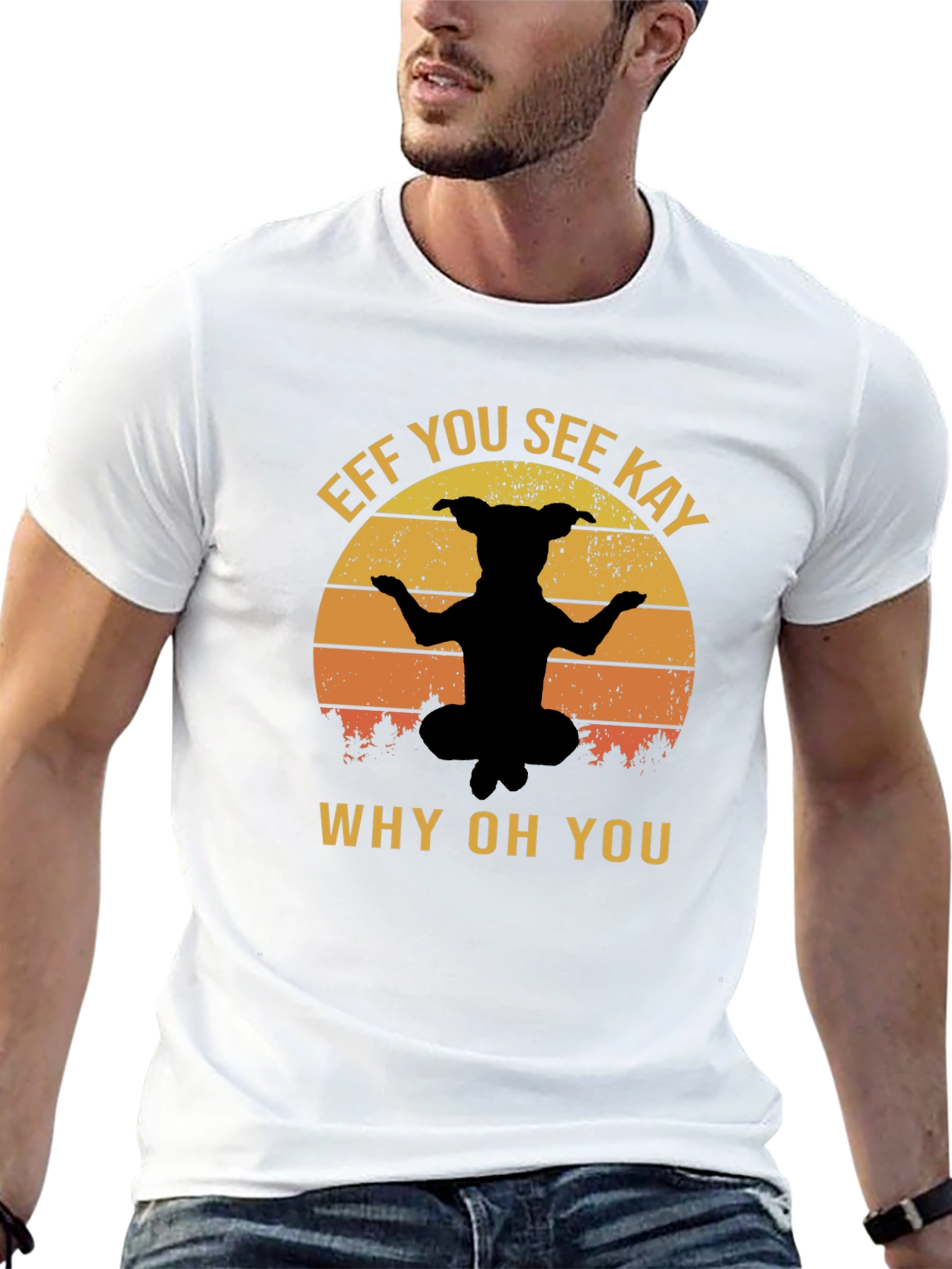 Eff You See Kay Dog Yoga Black T-Shirt