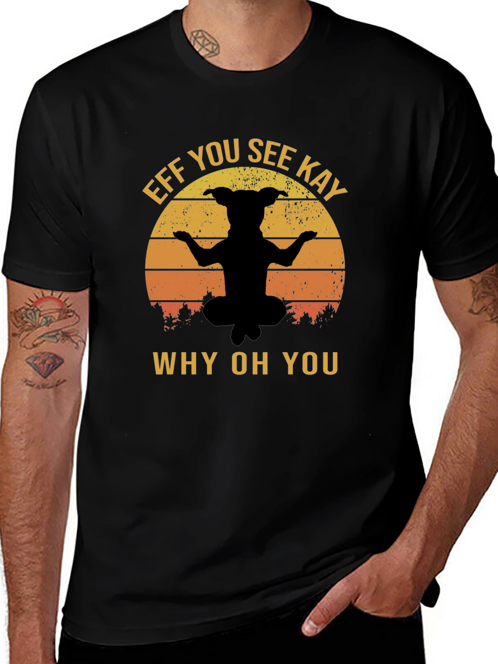 Eff You See Kay Dog Yoga Black T-Shirt