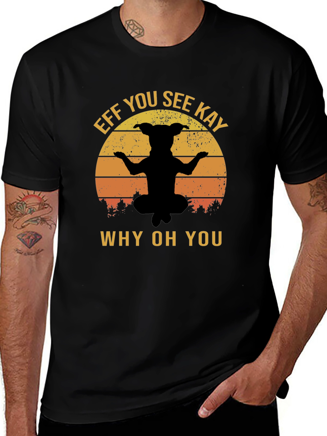 Eff You See Kay Dog Yoga Black T-Shirt
