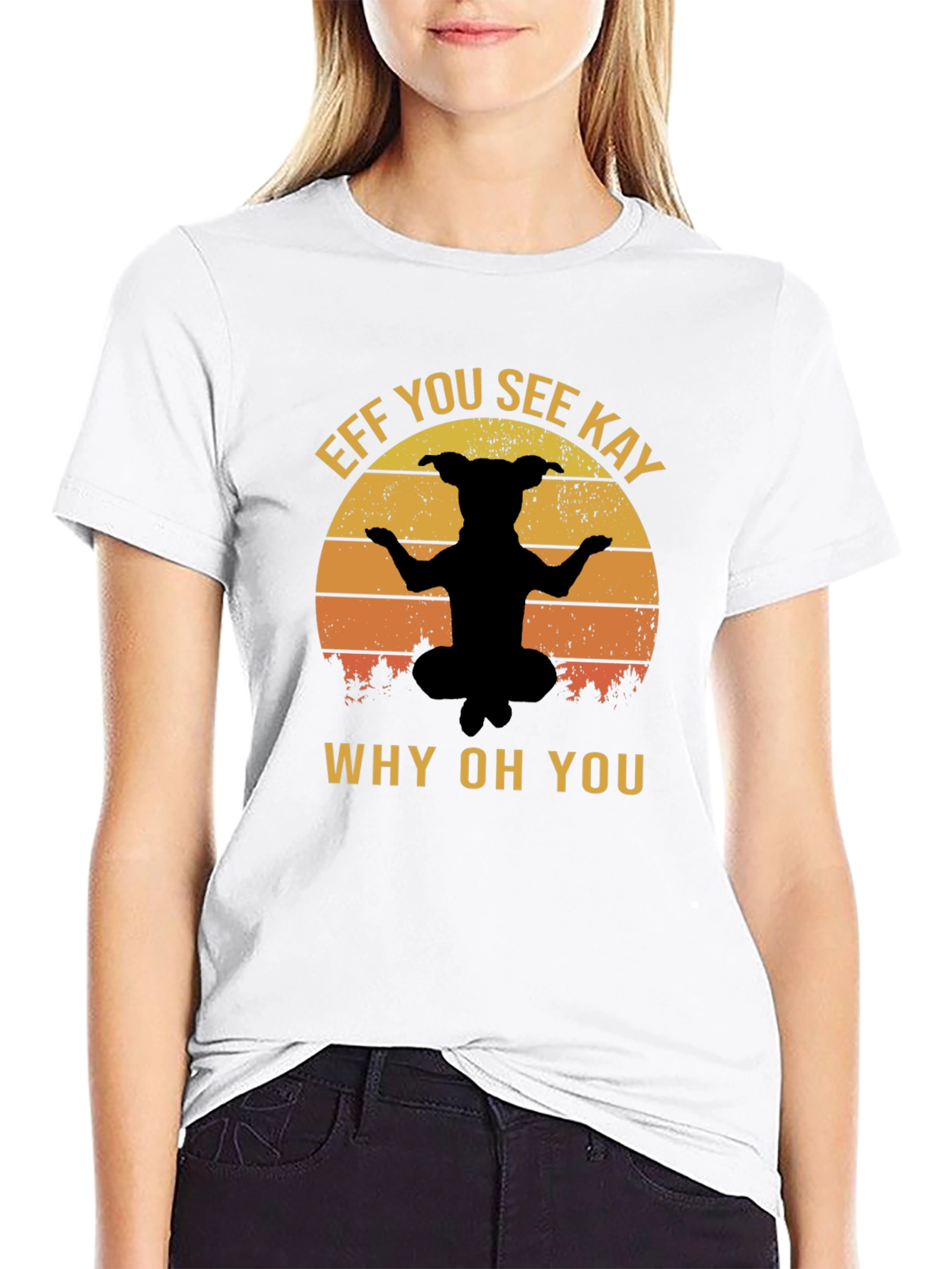 Eff You See Kay Dog Yoga Black T-Shirt
